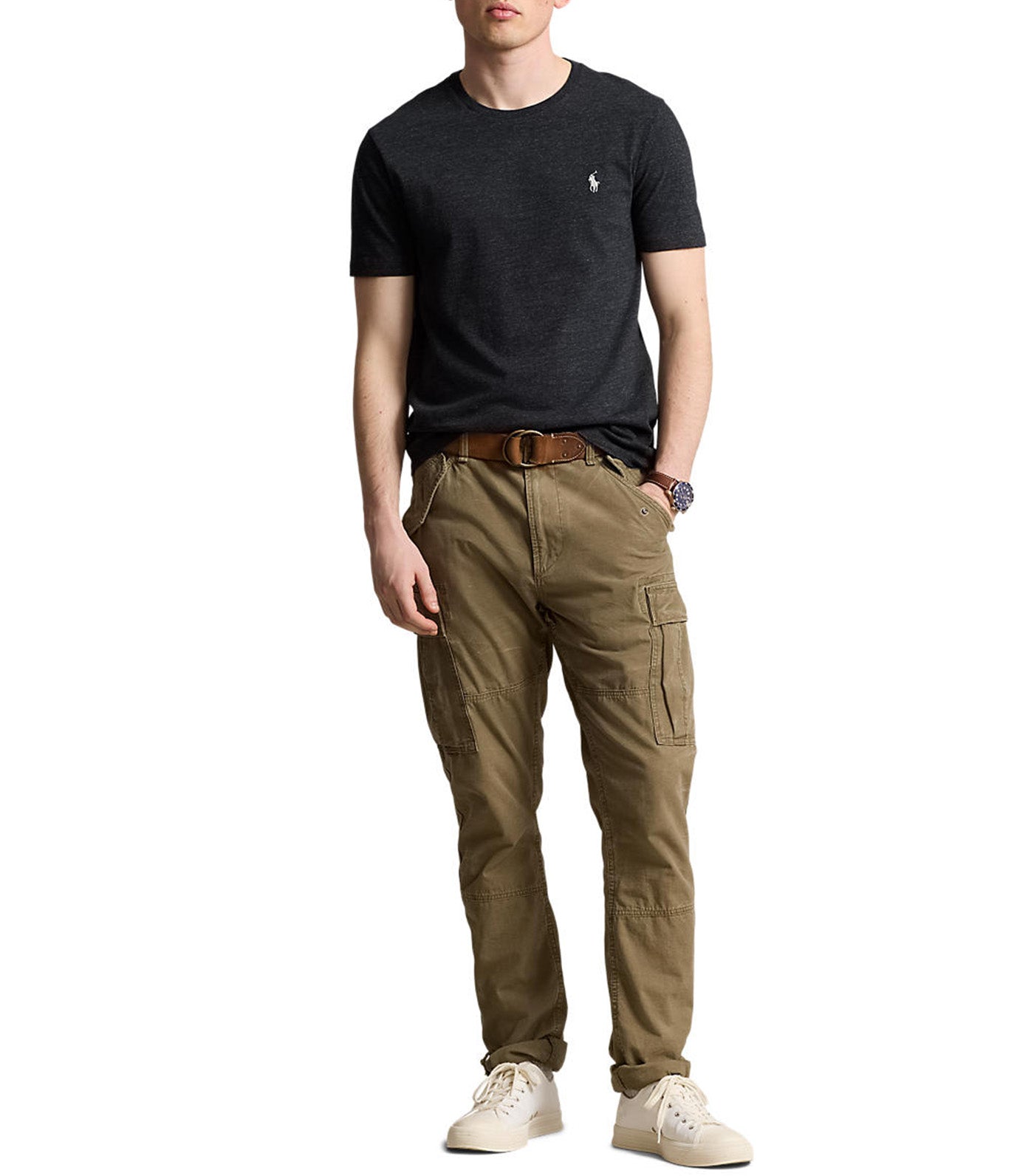 Men's Custom Slim Fit Jersey Crewneck T-Shirt Black Marl Heather