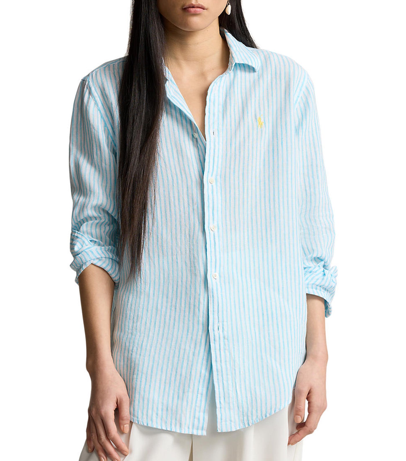 Women's Relaxed Fit Striped Linen Shirt