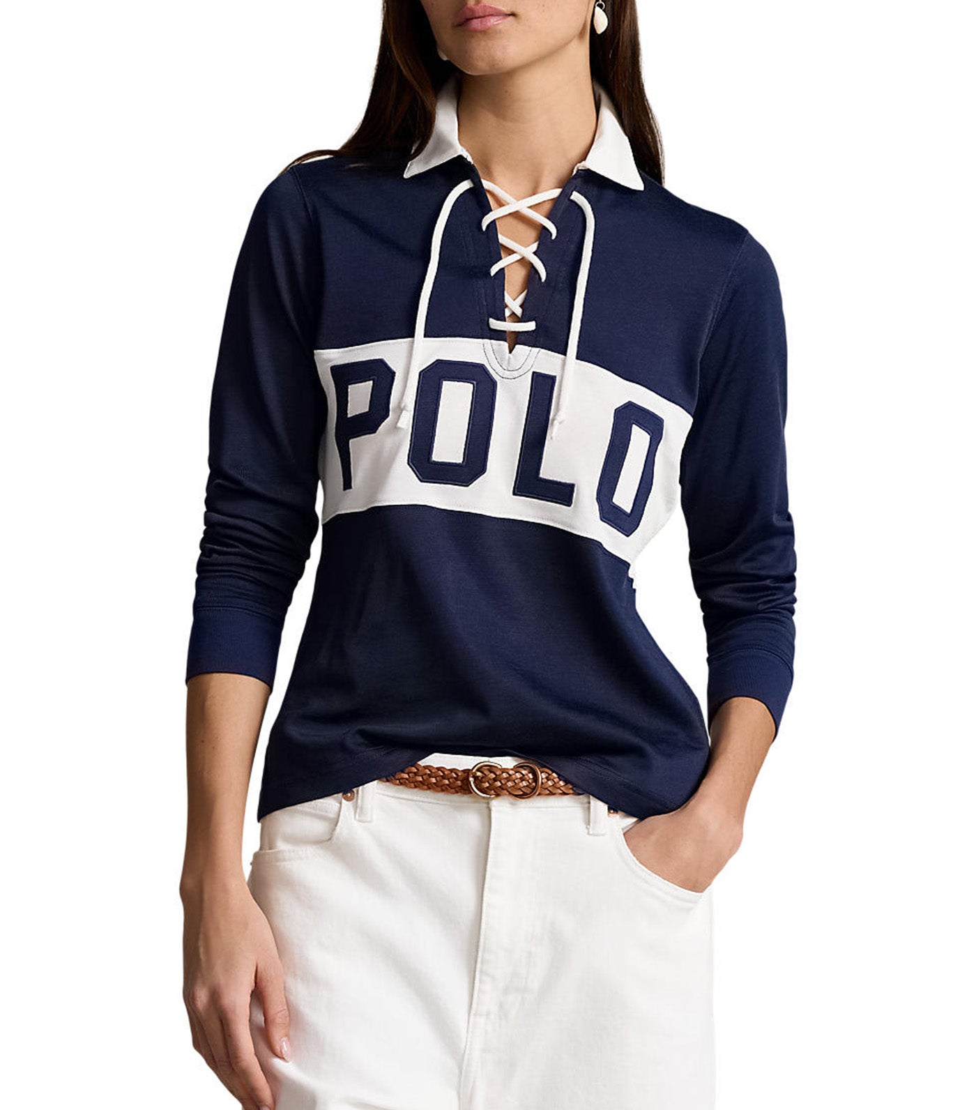 Women's Lace up Polo Rugby Shirt