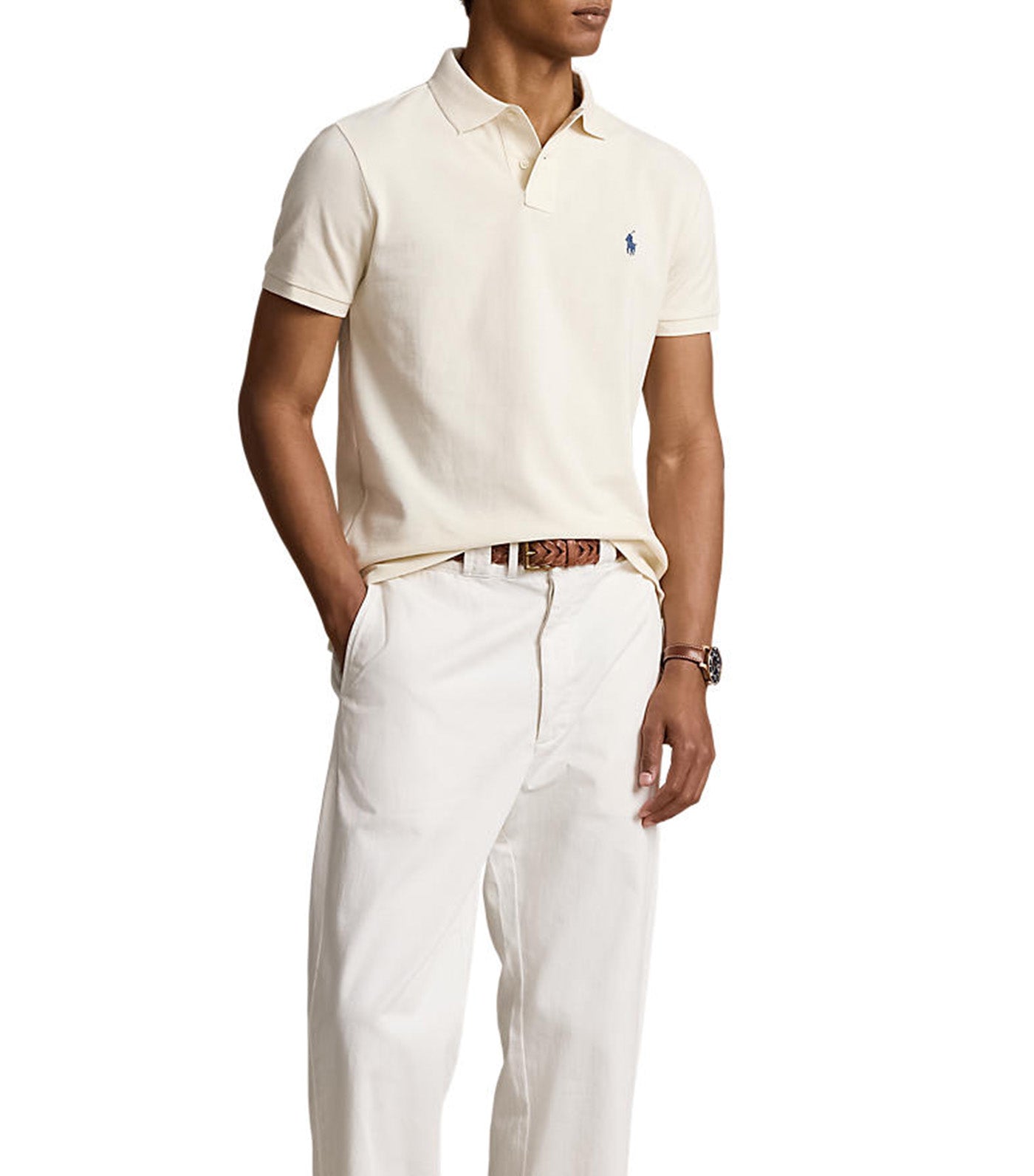 Men's The Iconic Mesh Polo Shirt Herbal Milk