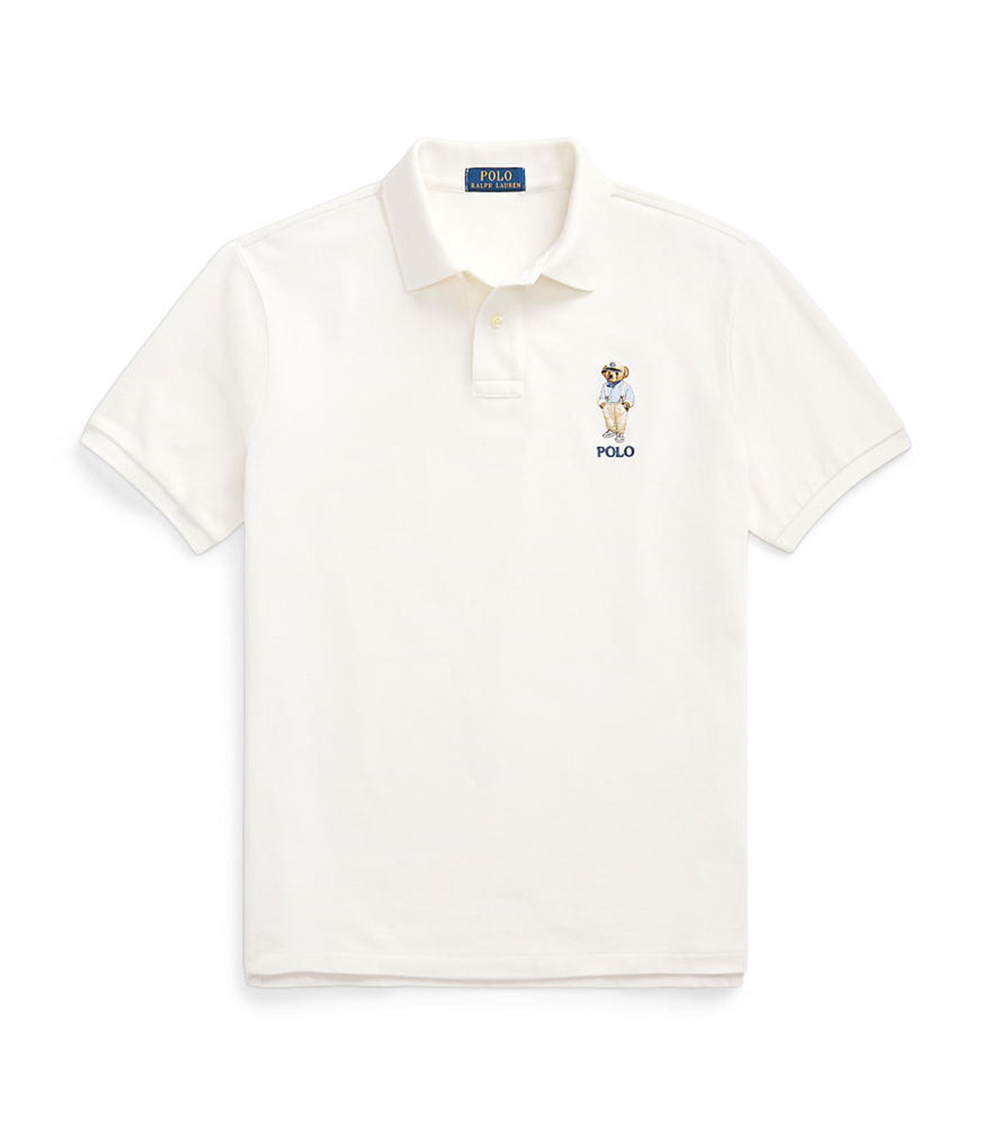 Men's Custom Slim Fit Polo Bear Polo Shirt Deckwash White Reggata Bear