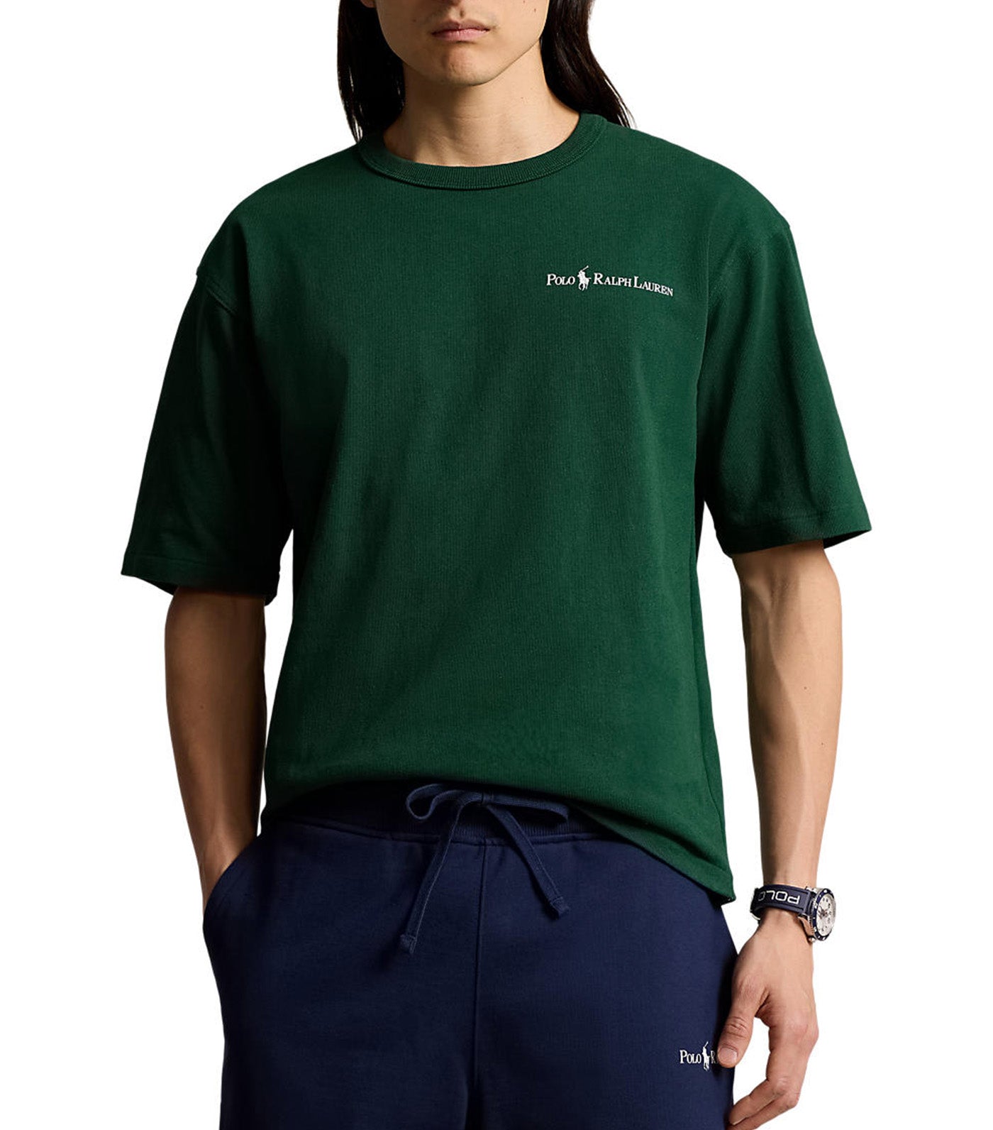 Men's Relaxed Fit Logo Jersey T-Shirt Moss Agate