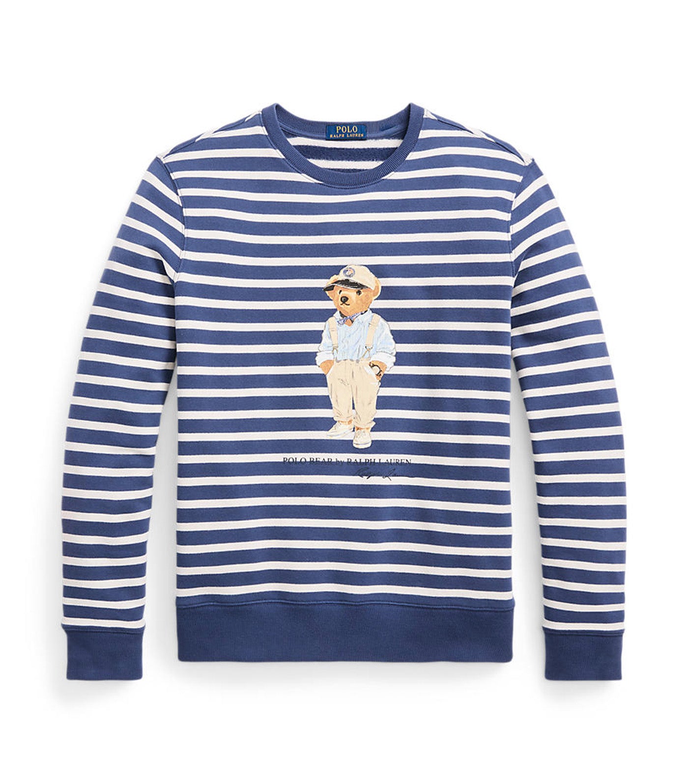 Men's Polo Bear Striped Fleece Sweatshirt