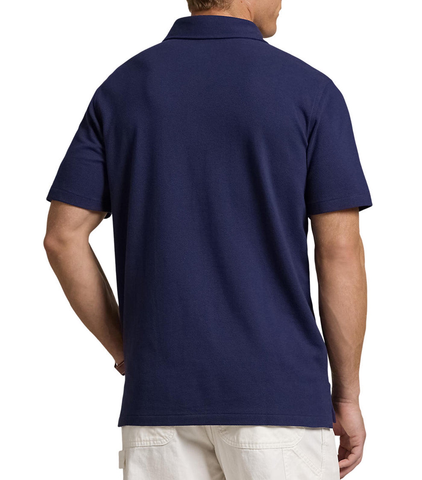 Men's Classic Fit Tennis-Crest Mesh Polo Shirt Cruise Navy