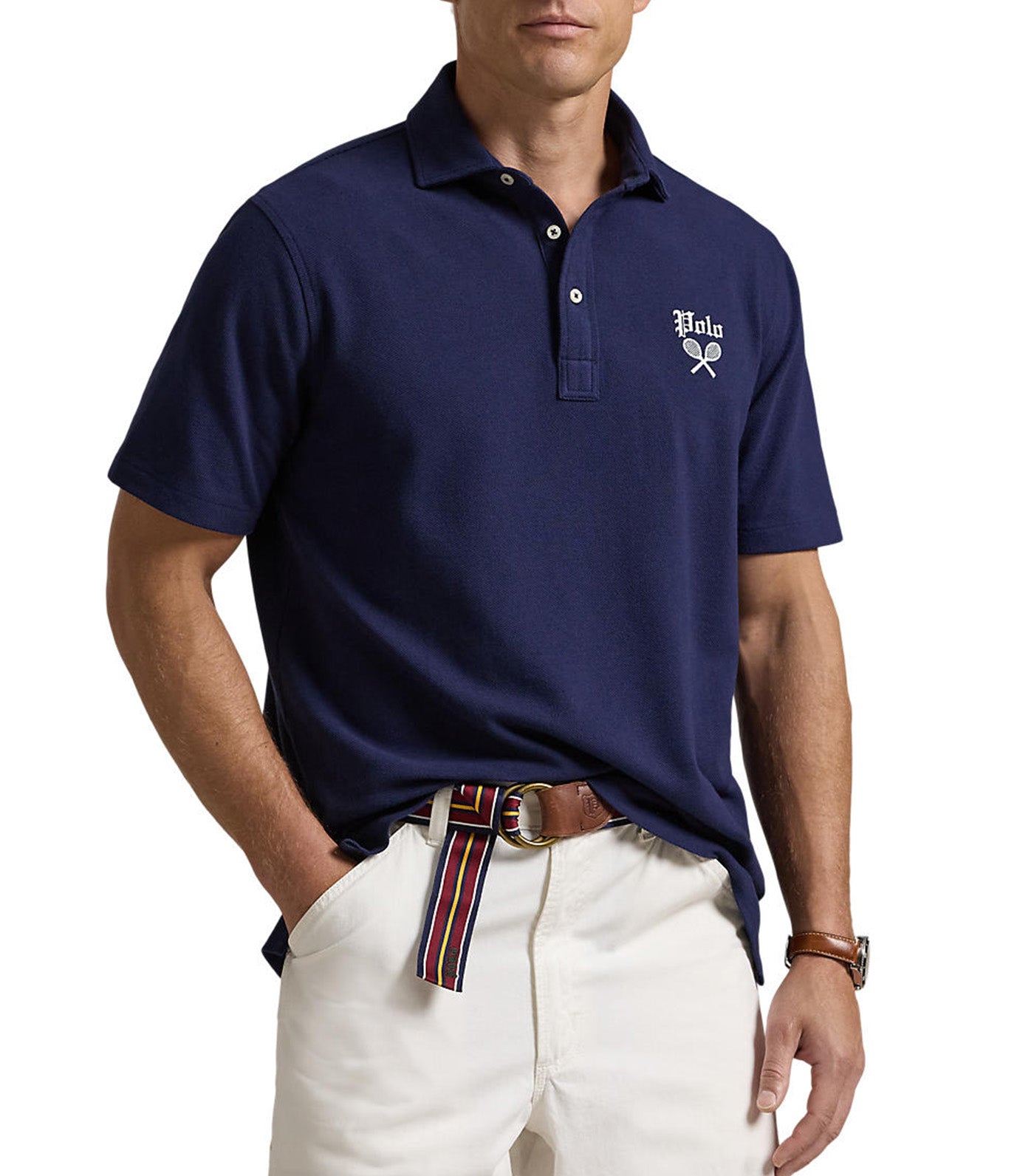 Polo Ralph Lauren Men s Classic Fit Tennis Crest Mesh Polo Shirt Cruise Navy Rustan s