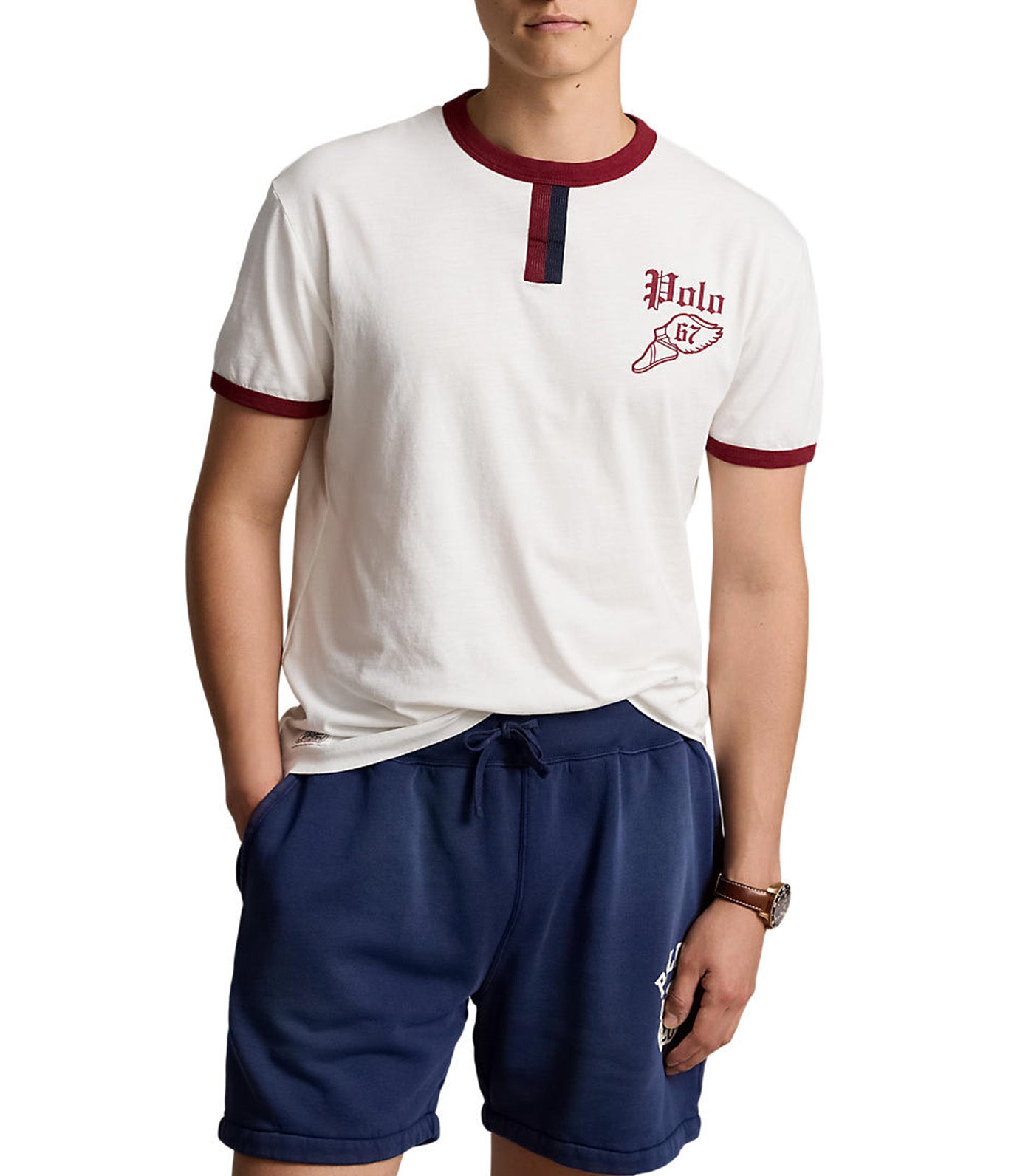 Men's Classic Fit Logo Slub Jersey T-Shirt Nevis/Red Carpet