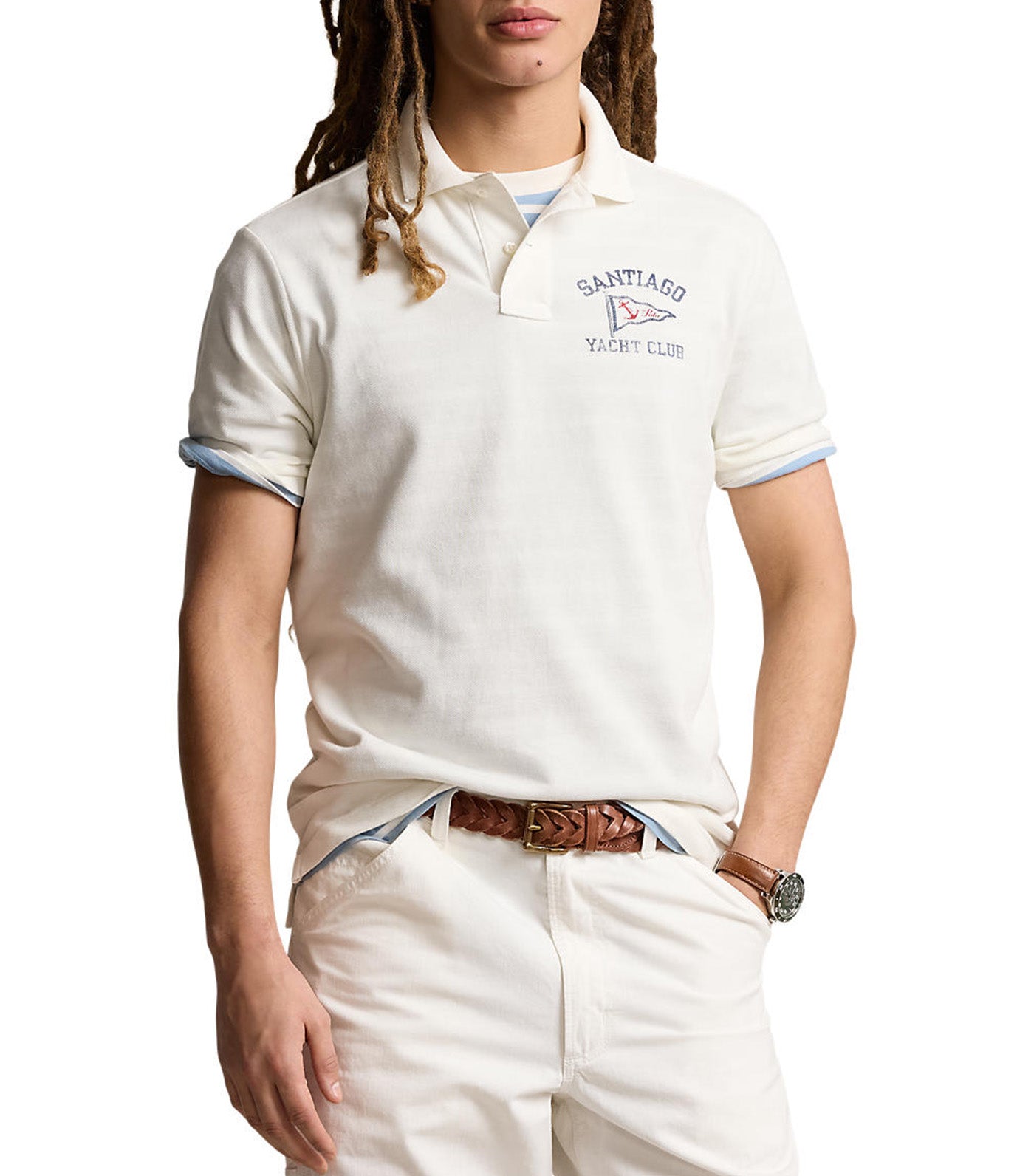 Men's Classic Fit Nautical Mesh Polo Shirt