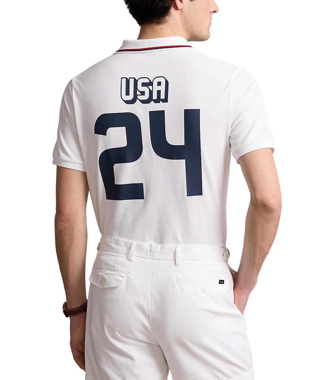 ★POLO RALPH LAUREN★ Classic Fit USA Polo Shirt White MNPOK Classic Fit USA Polo Shirt