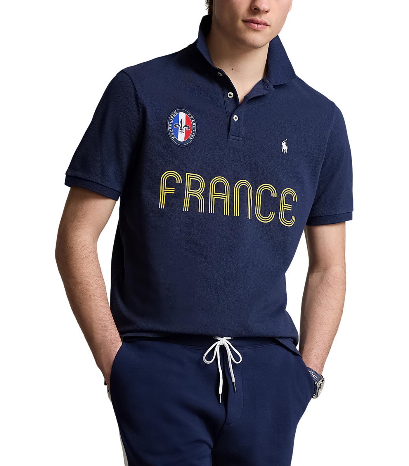 Men's Classic Fit France Polo Shirt Refined Navy