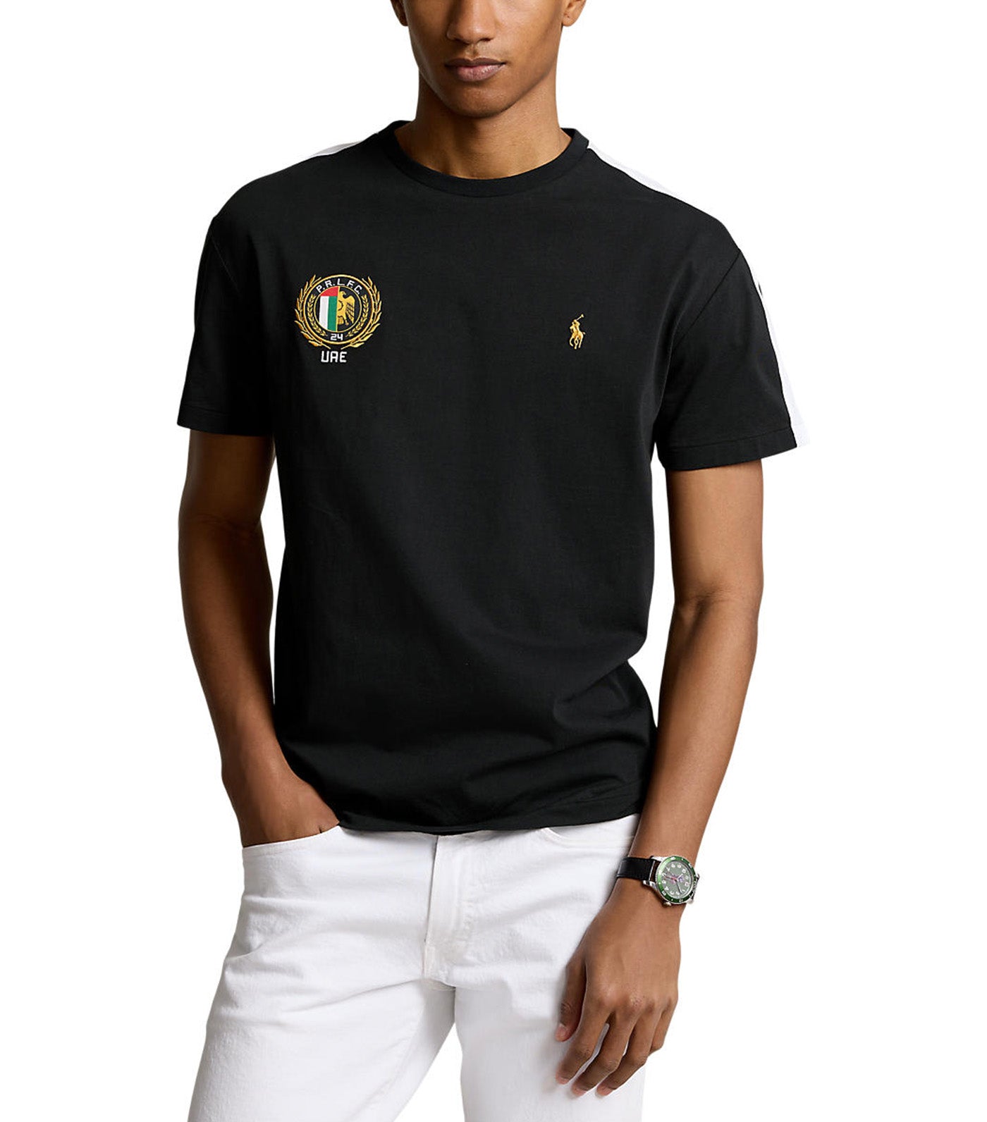 Men's Classic Fit UAE T-Shirt Polo Black