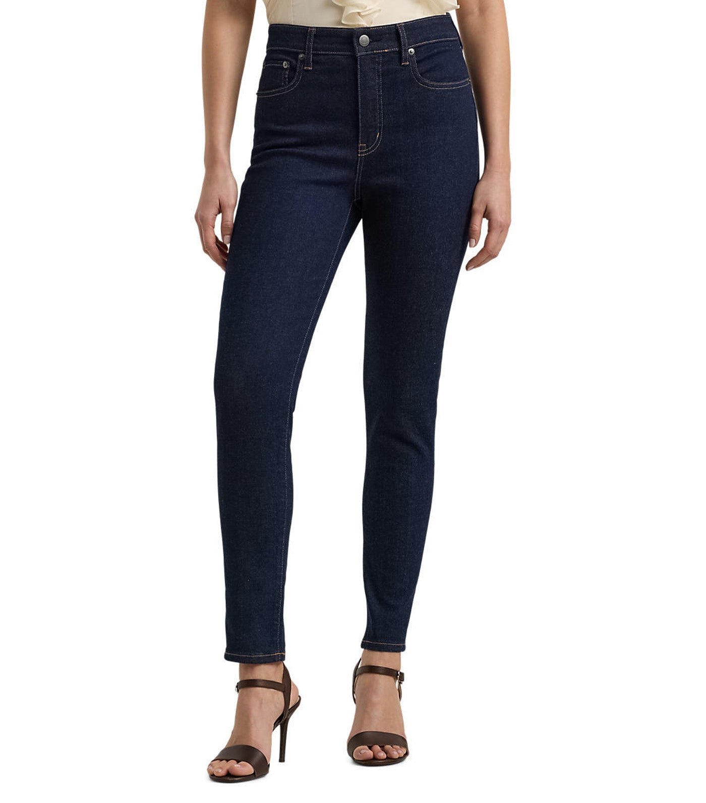 High-Rise Skinny Ankle Jean Rinse Wash