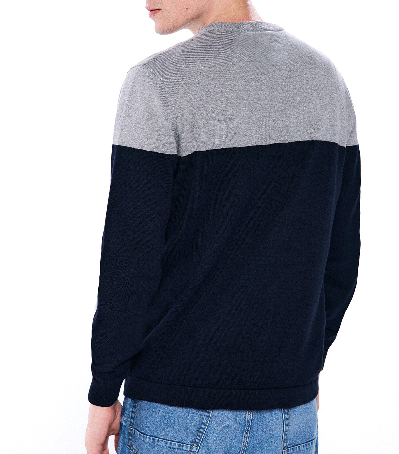 Basic Color Block Jersey
 Navy