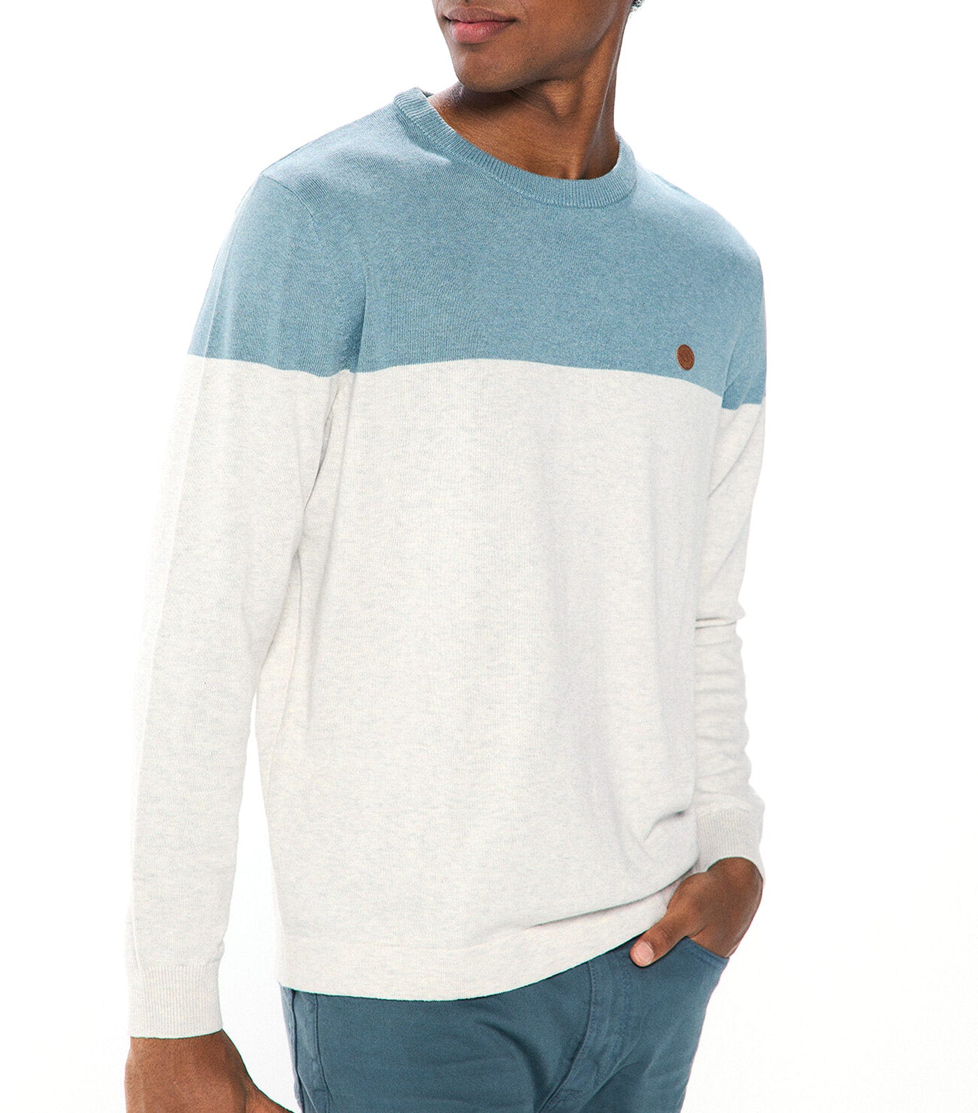 Basic Color Block Jersey
 Blue