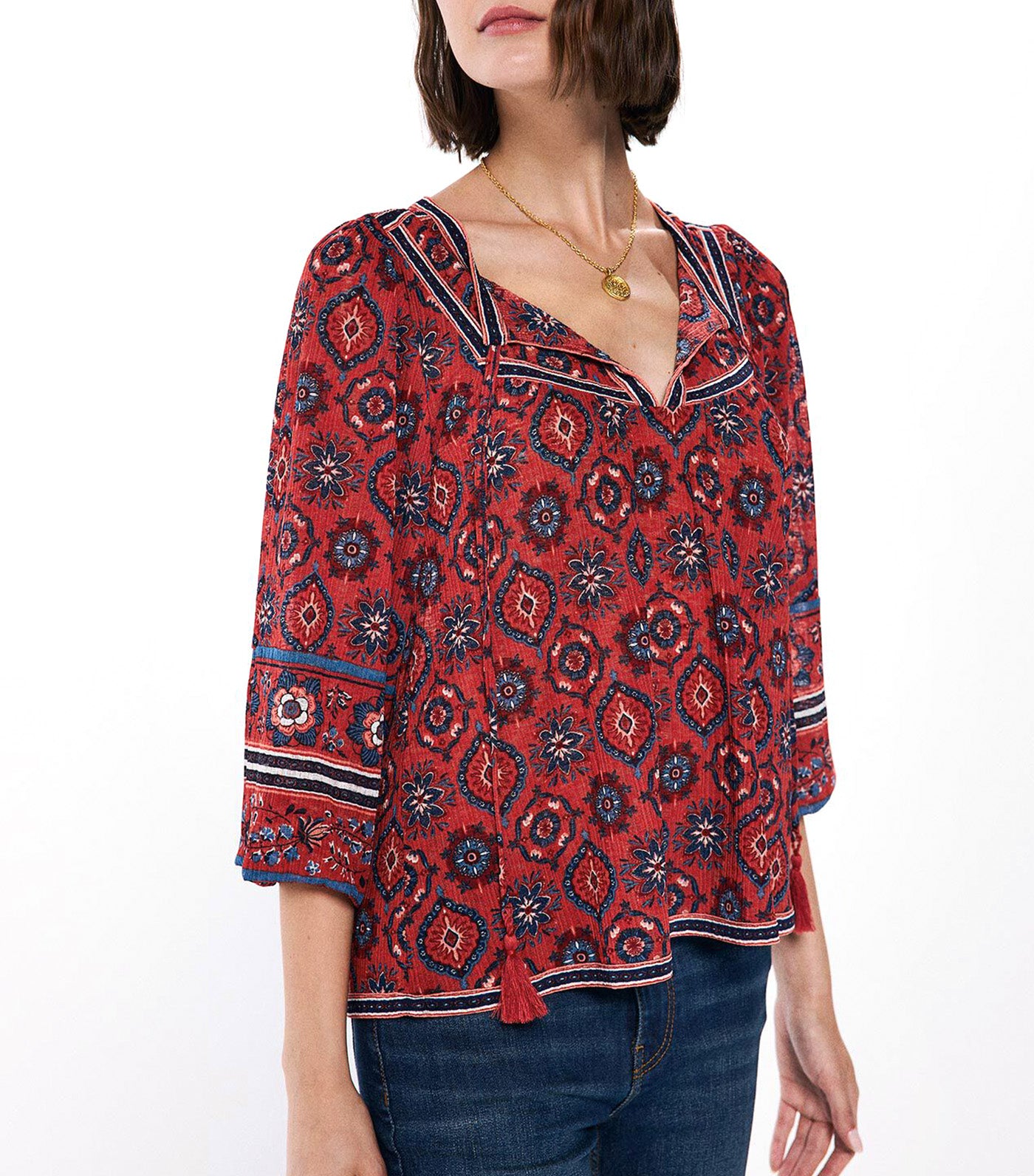 Floral Boho Blouse
 Red