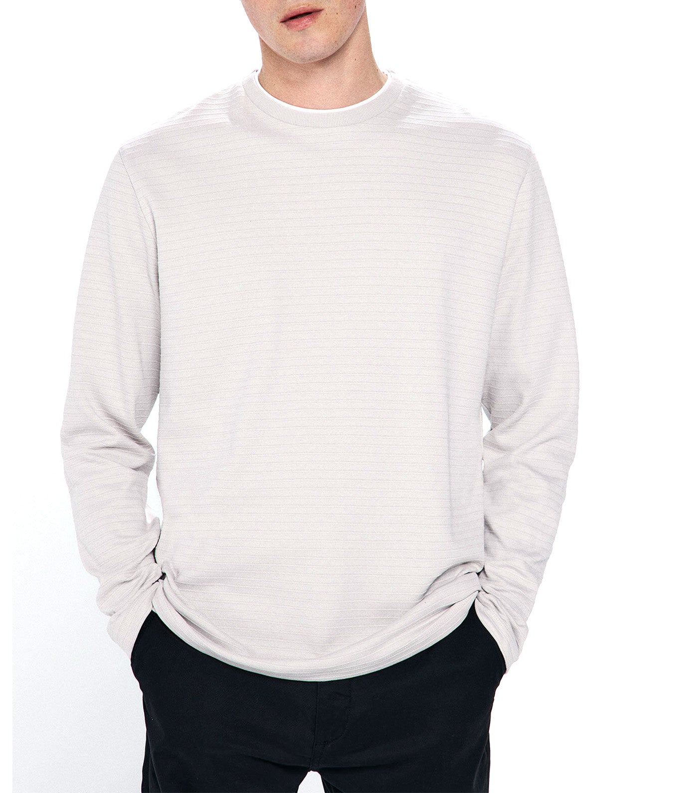 Long-Sleeved Double-Effect T-Shirt
 Light Gray