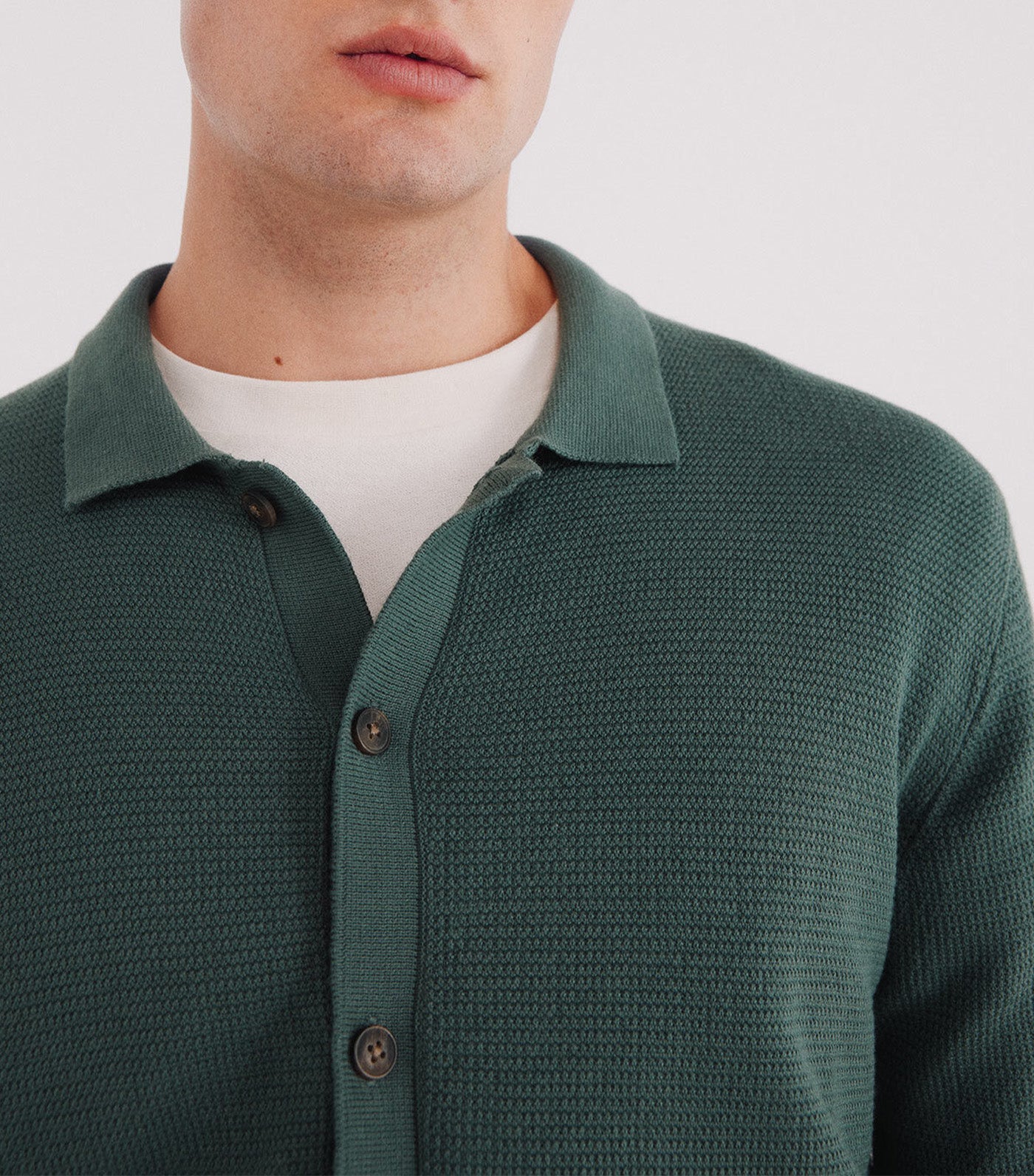 Structured Cardigan in Colour Green