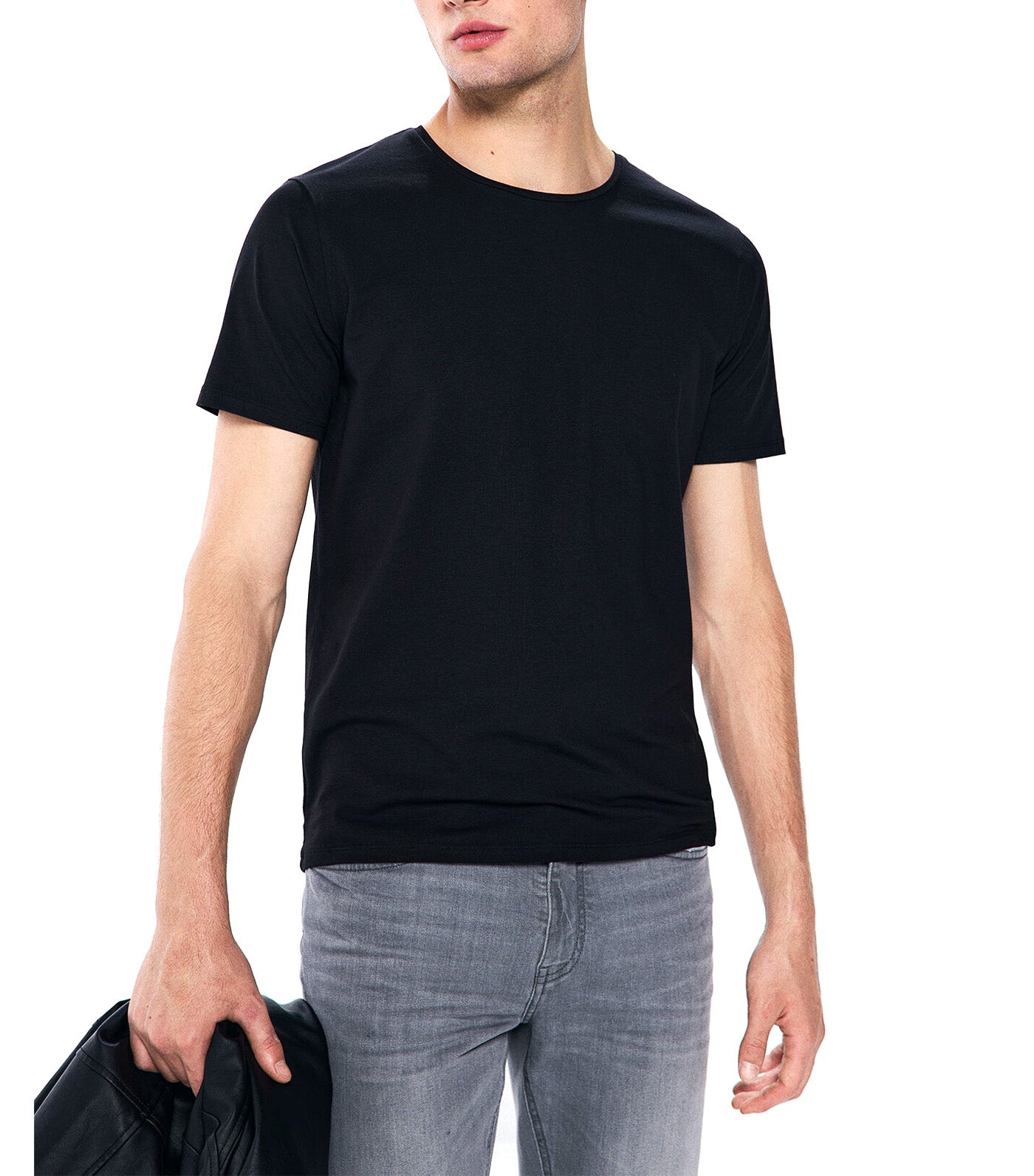 Basic Cotton Lycra T-Shirt Black