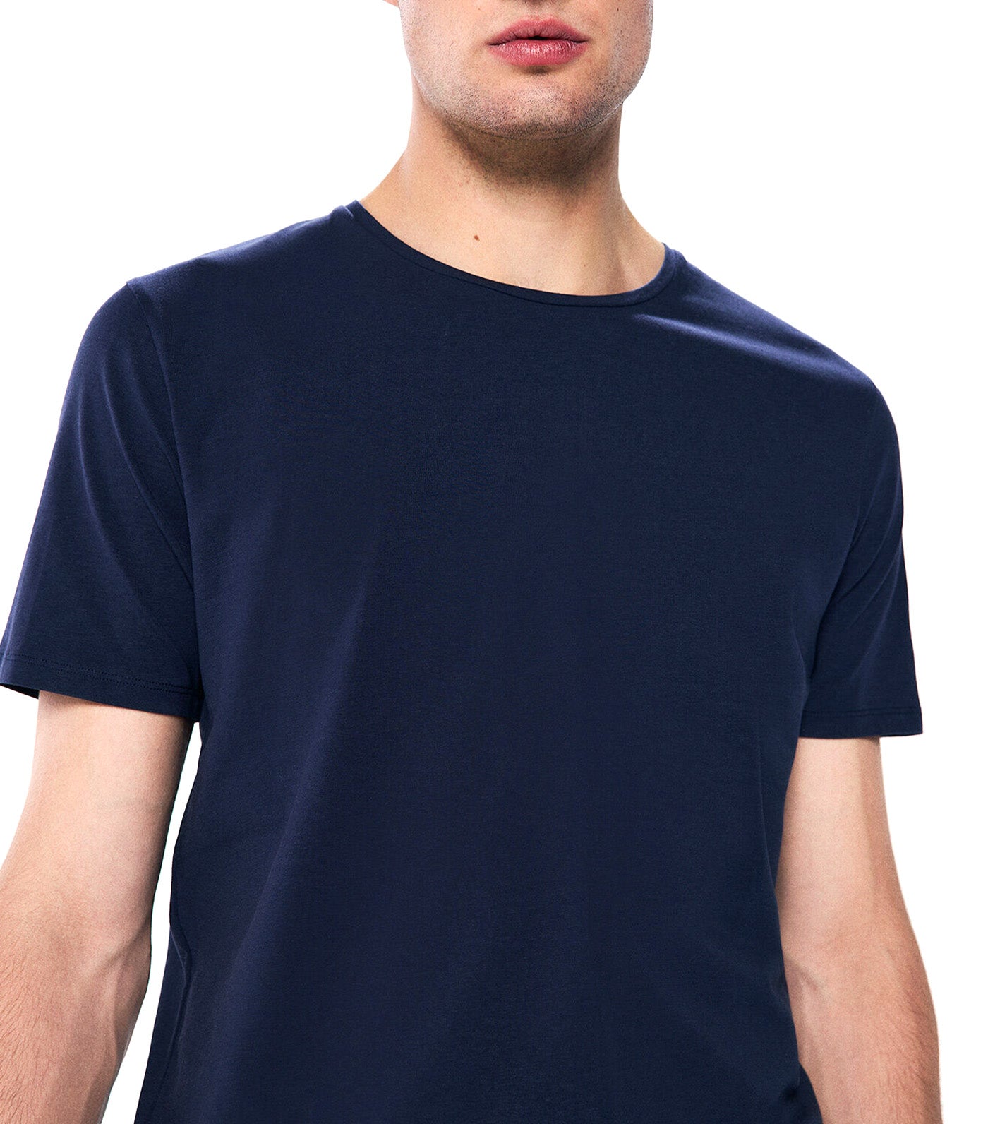 Basic Cotton Lycra T-Shirt Blue