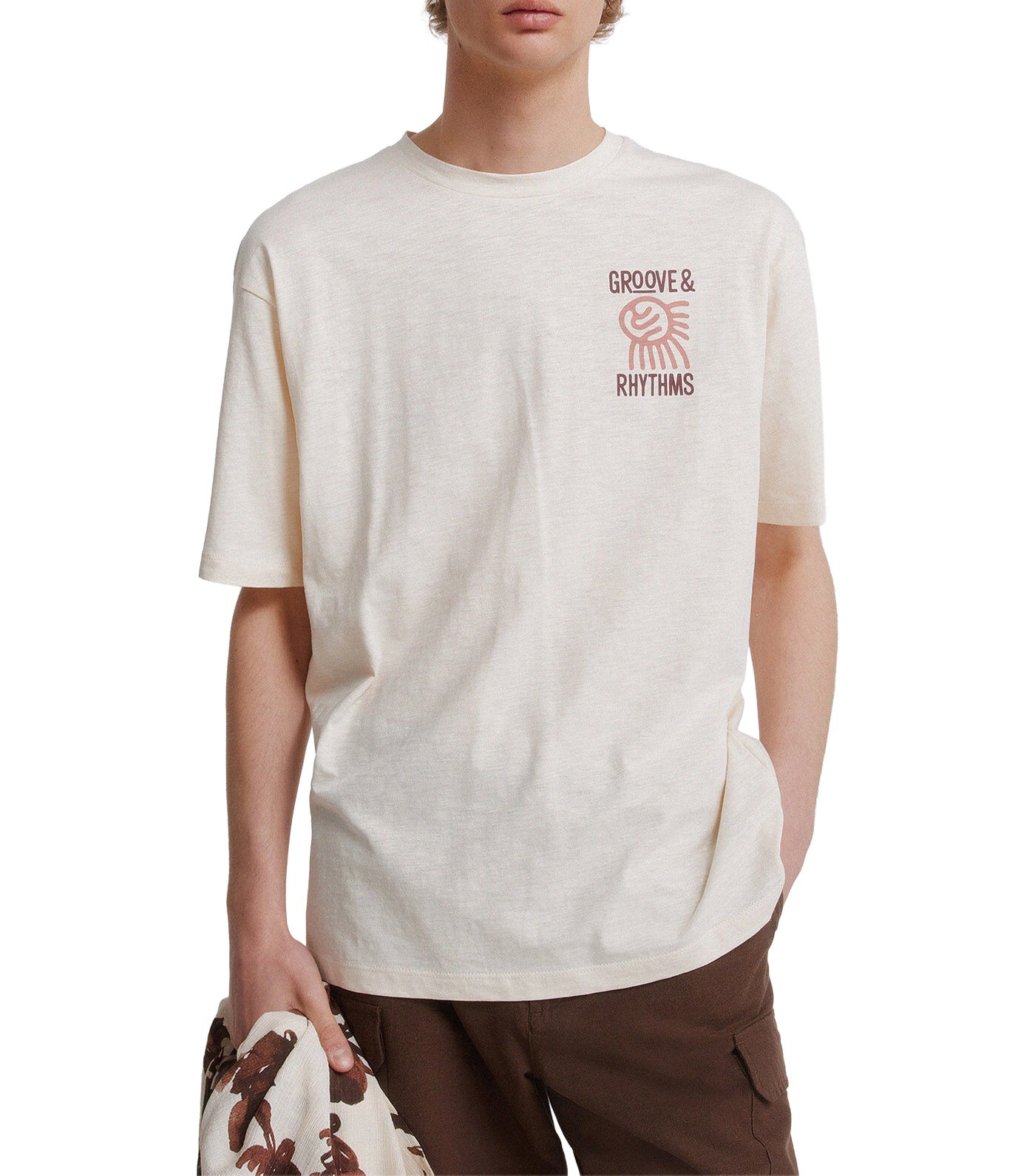 Groove Slub T-Shirt White Print