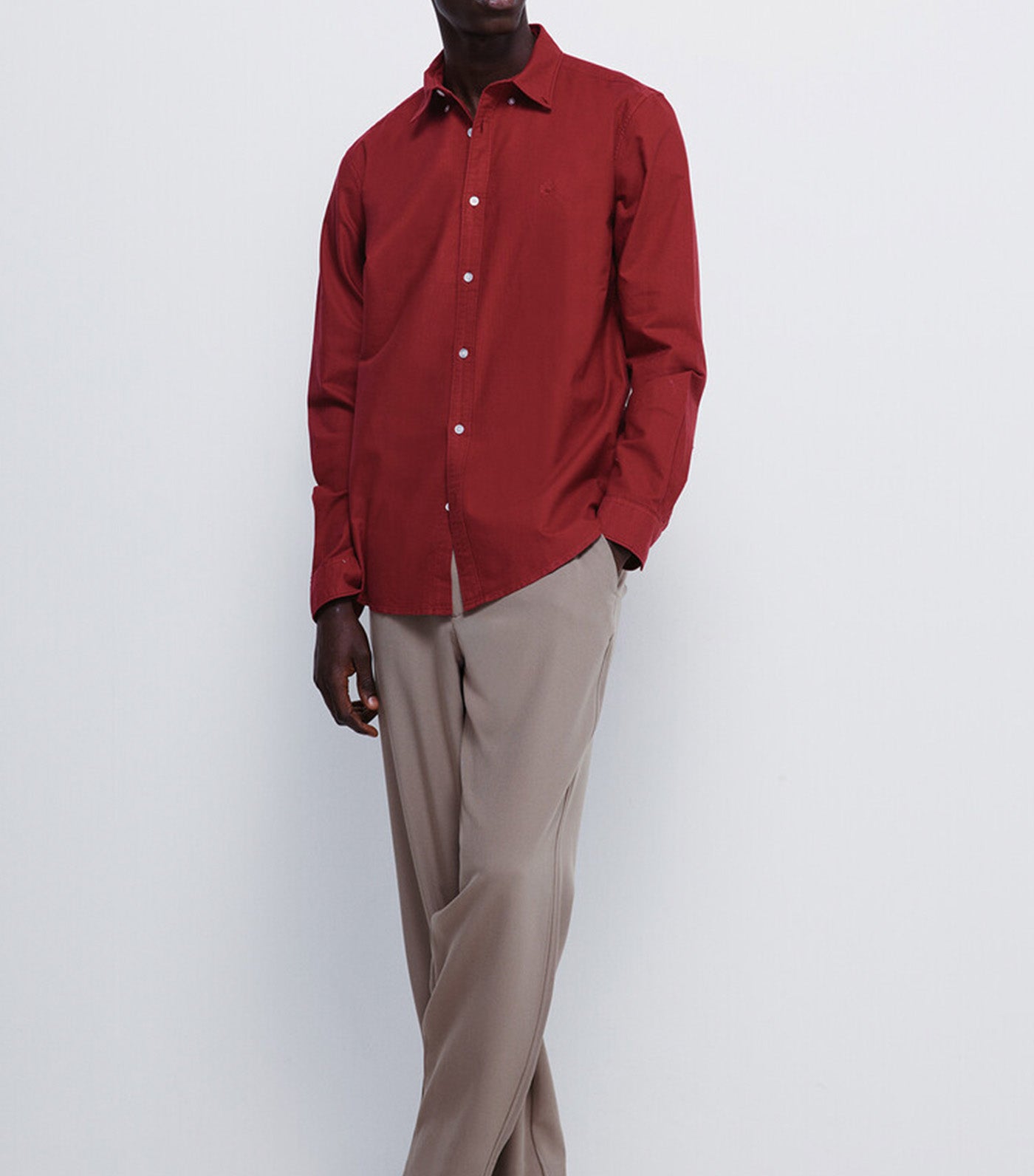 Garment Oxford Shirt Red