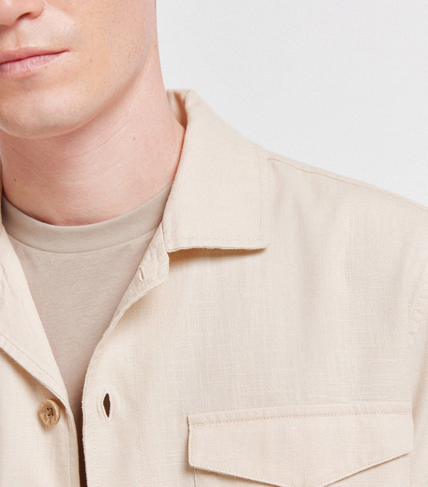 Loose-Fitting Overshirt Sand
