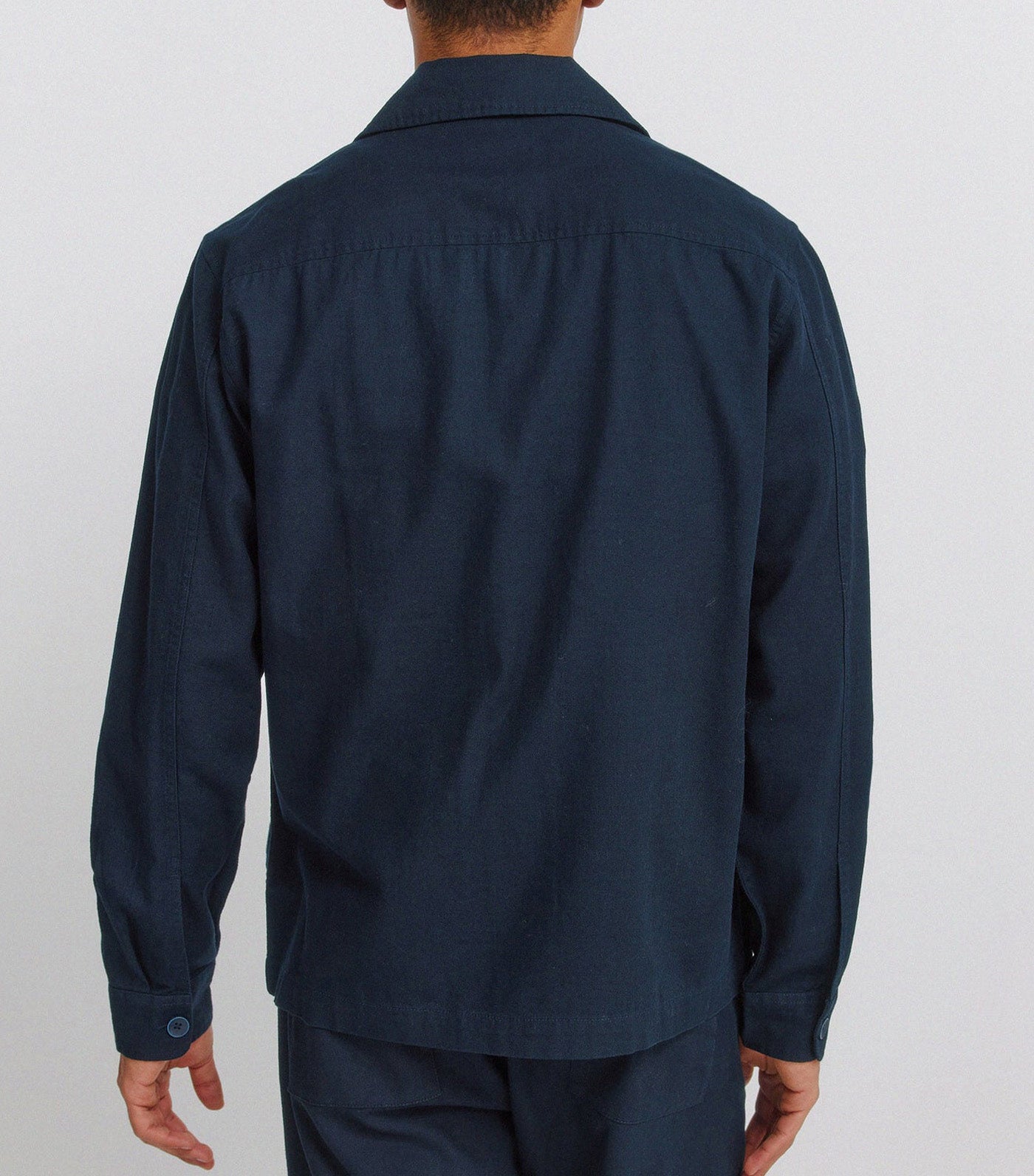 Slub Cotton Overshirt Dark Blue