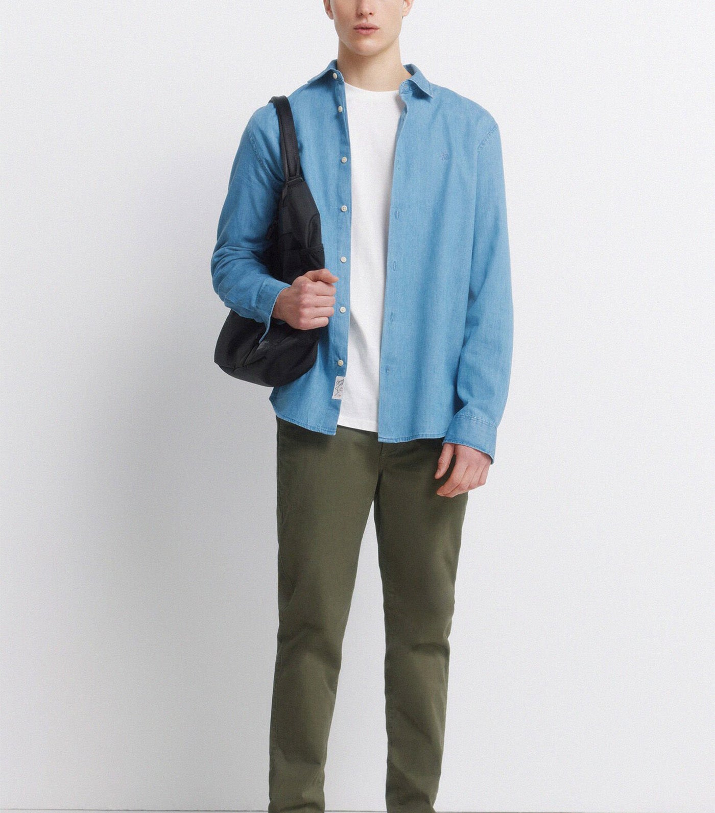 Springfield Denim Shirt Medium Blue