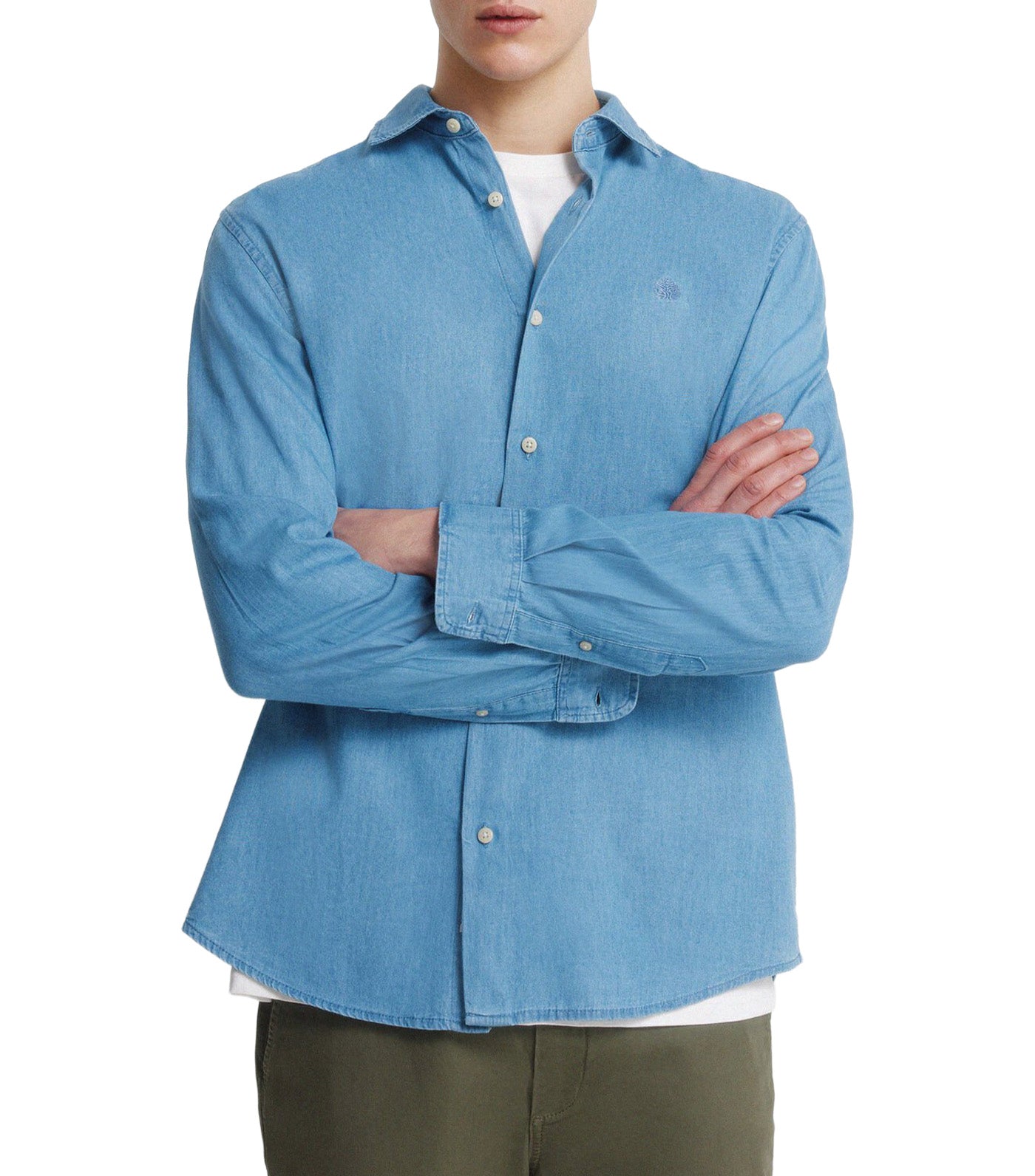 Springfield Denim Shirt Medium Blue