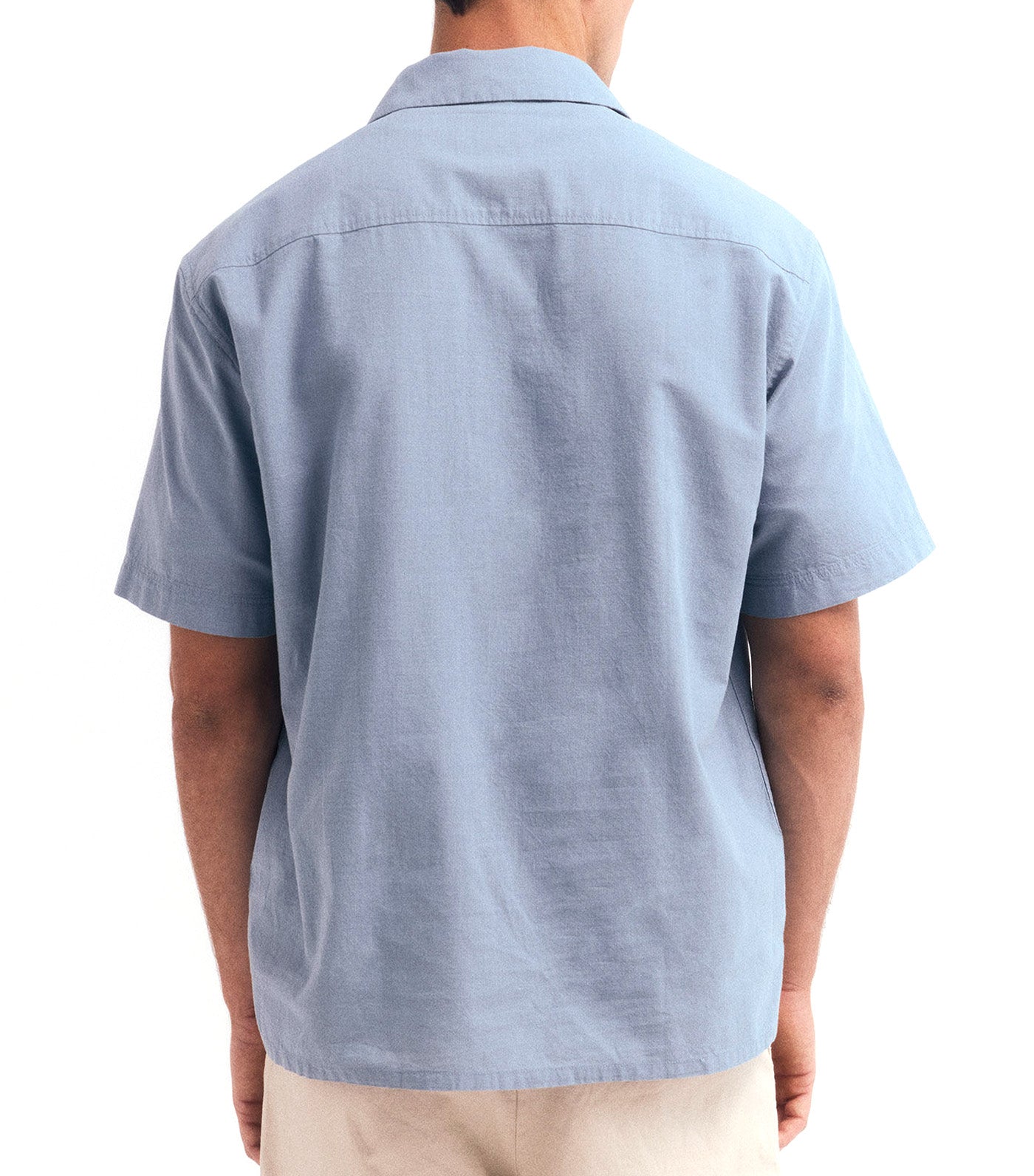 Springfield Short-Sleeved Cotton T-Shirt Slub Medium Blue