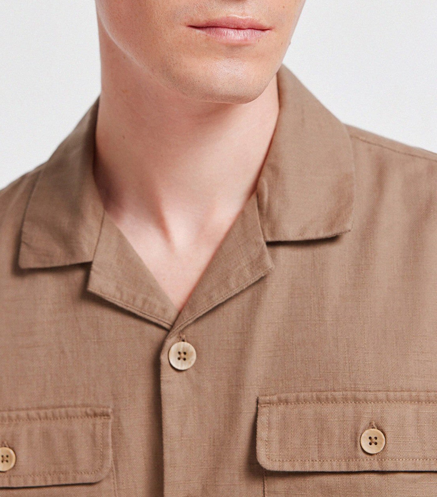 Short-Sleeved Overshirt Brown
