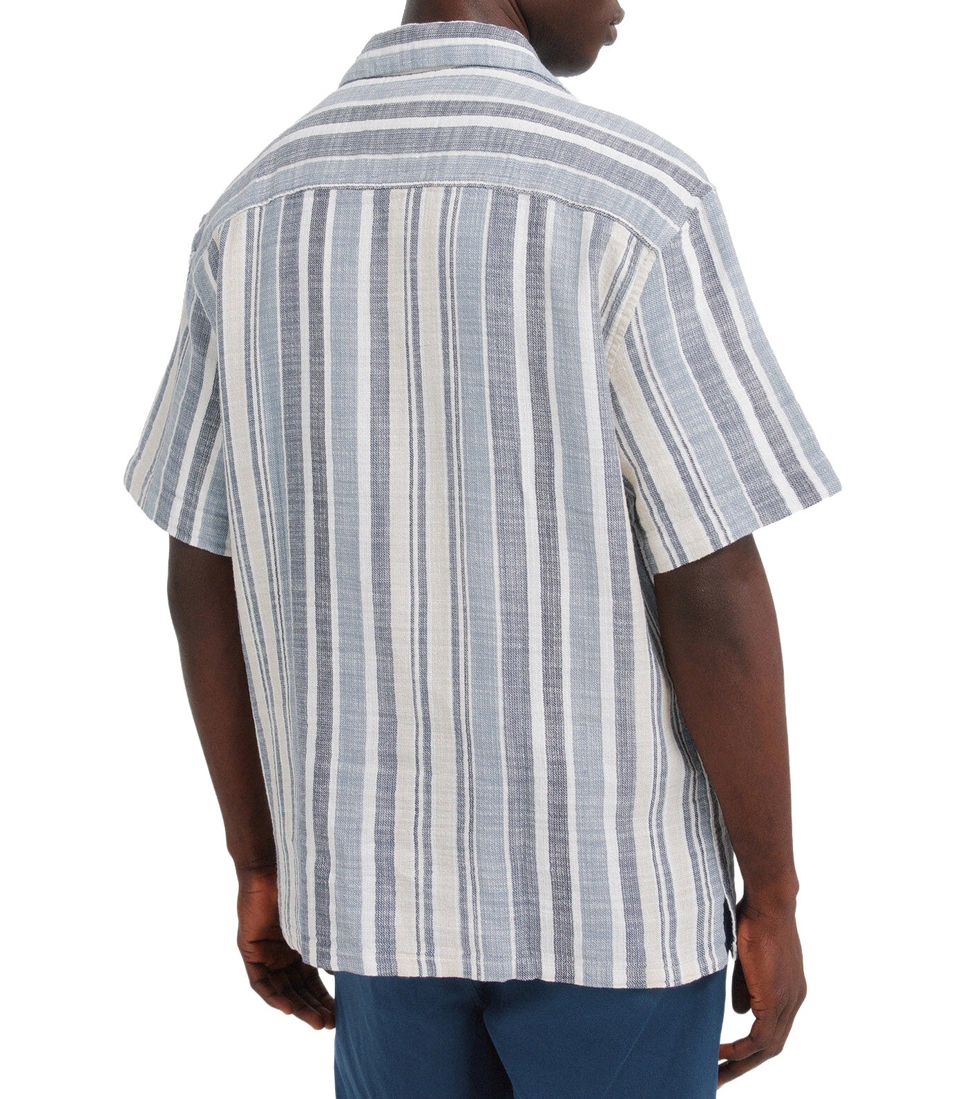 Rustic Striped Short-Sleeved Shirt
