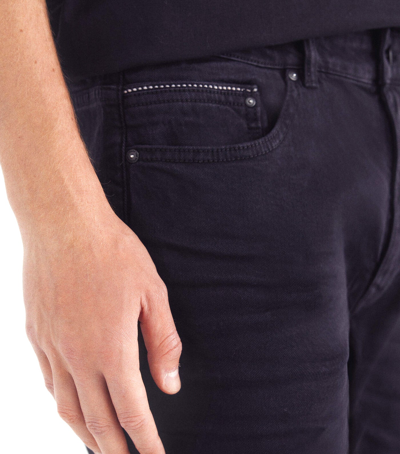 Slim Fit 5-Pocket Trousers Black