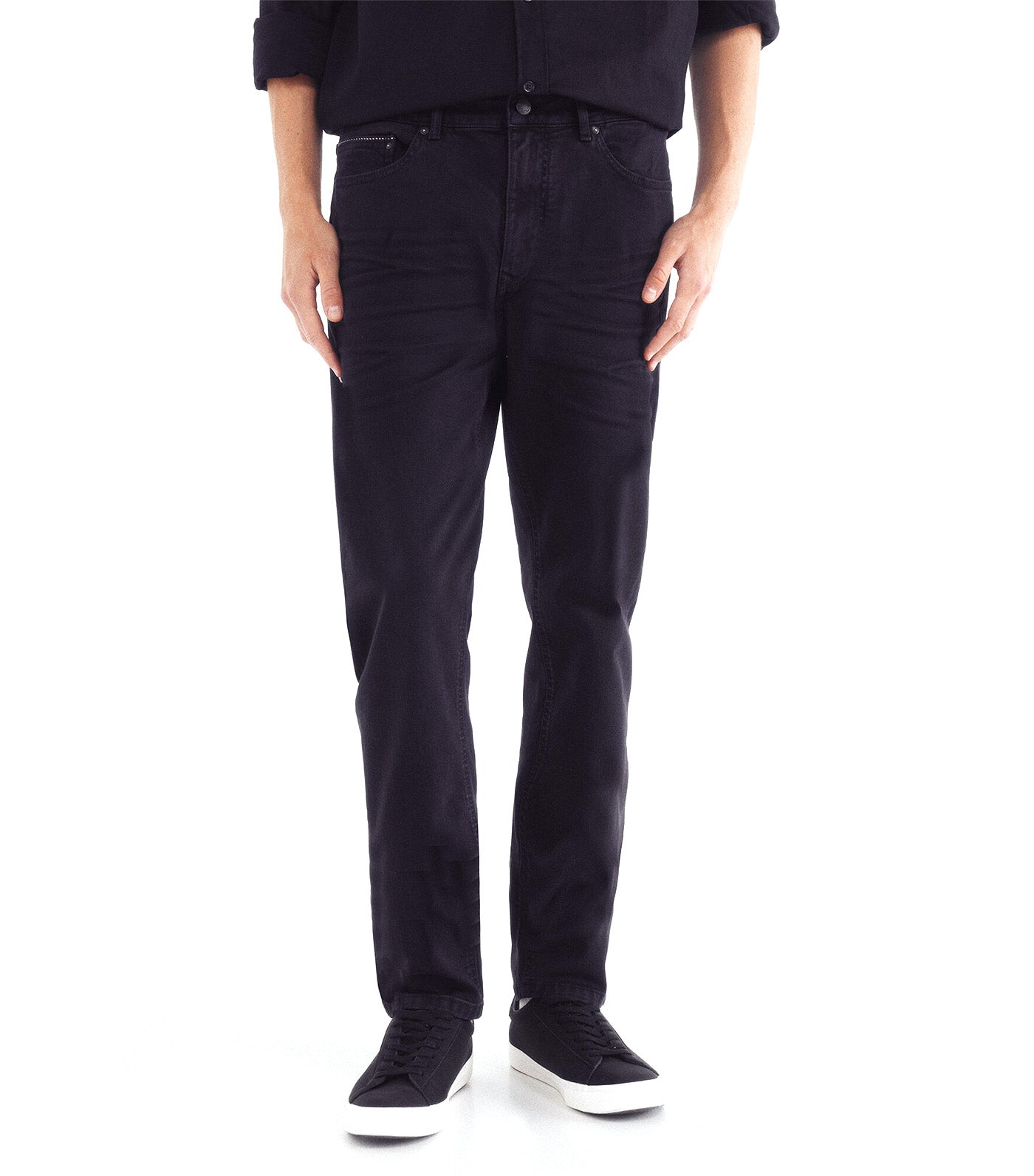 Slim Fit 5-Pocket Trousers Black