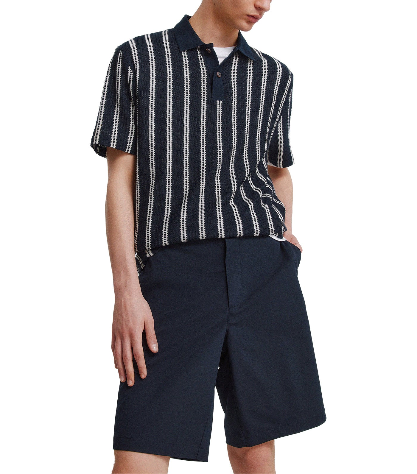 Wide & Relaxed Fit Bermuda Shorts Dark Blue