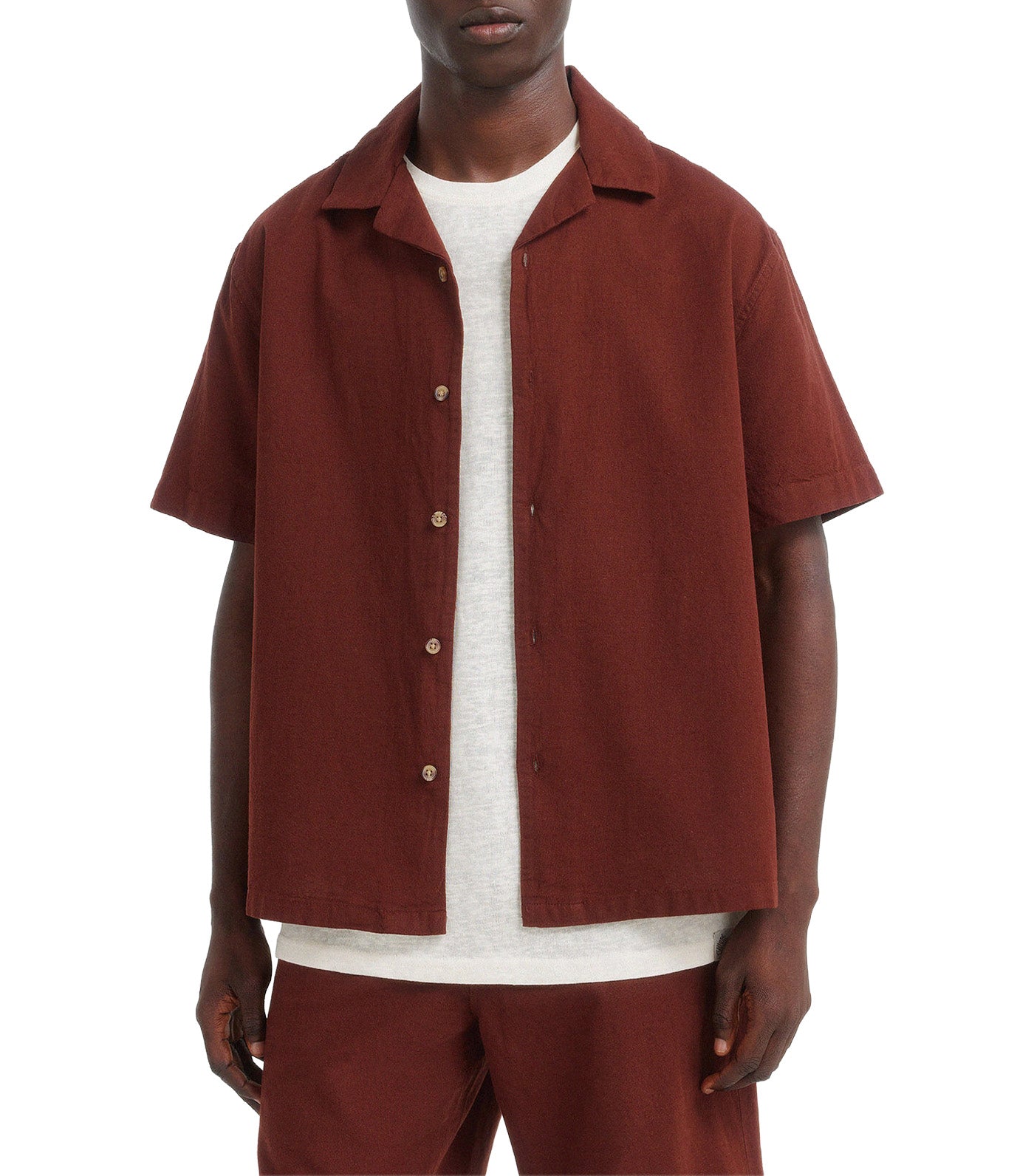 Linen Bowling Short-Sleeved Shirt
