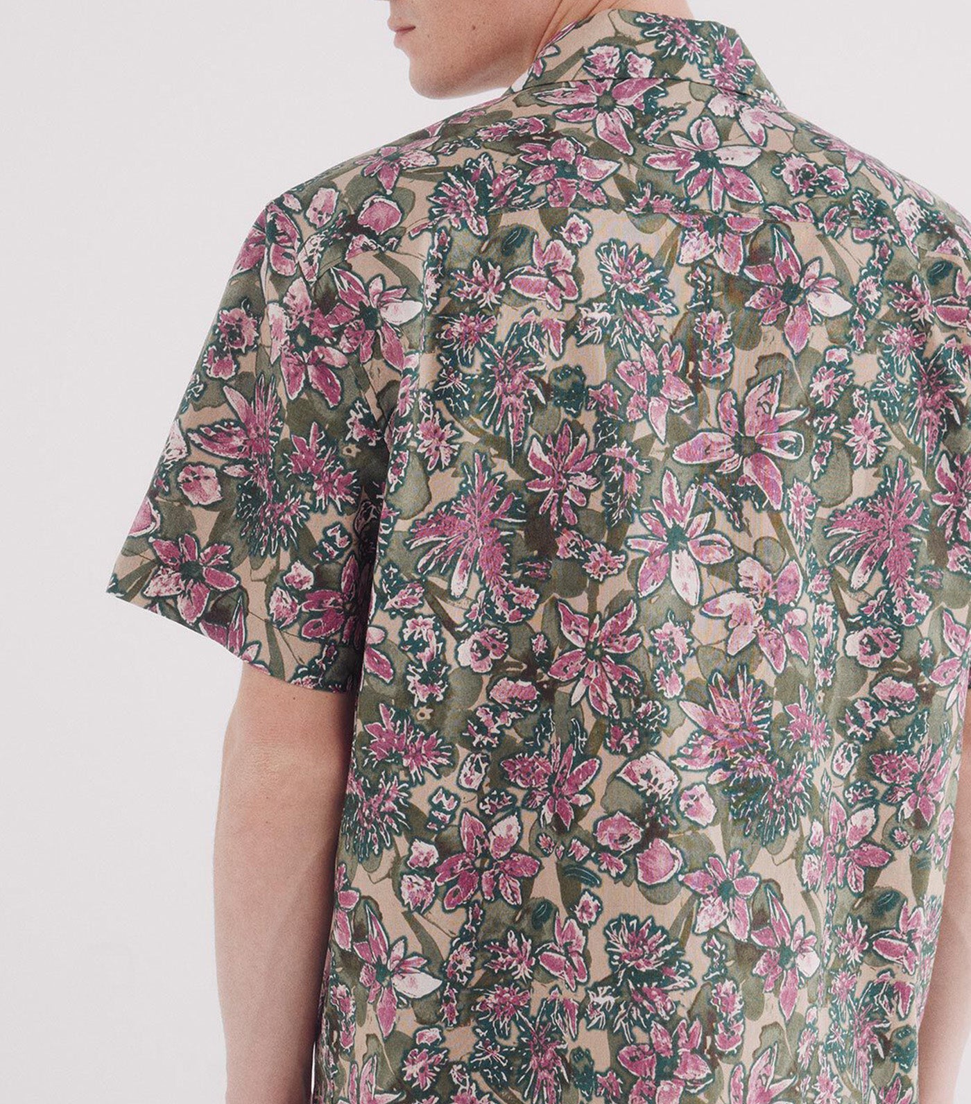 Printed Linen Short-Sleeved Shirt