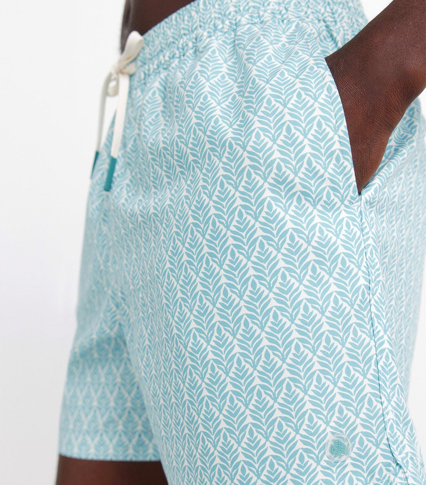 Printed Leaf Swimwear Blues
