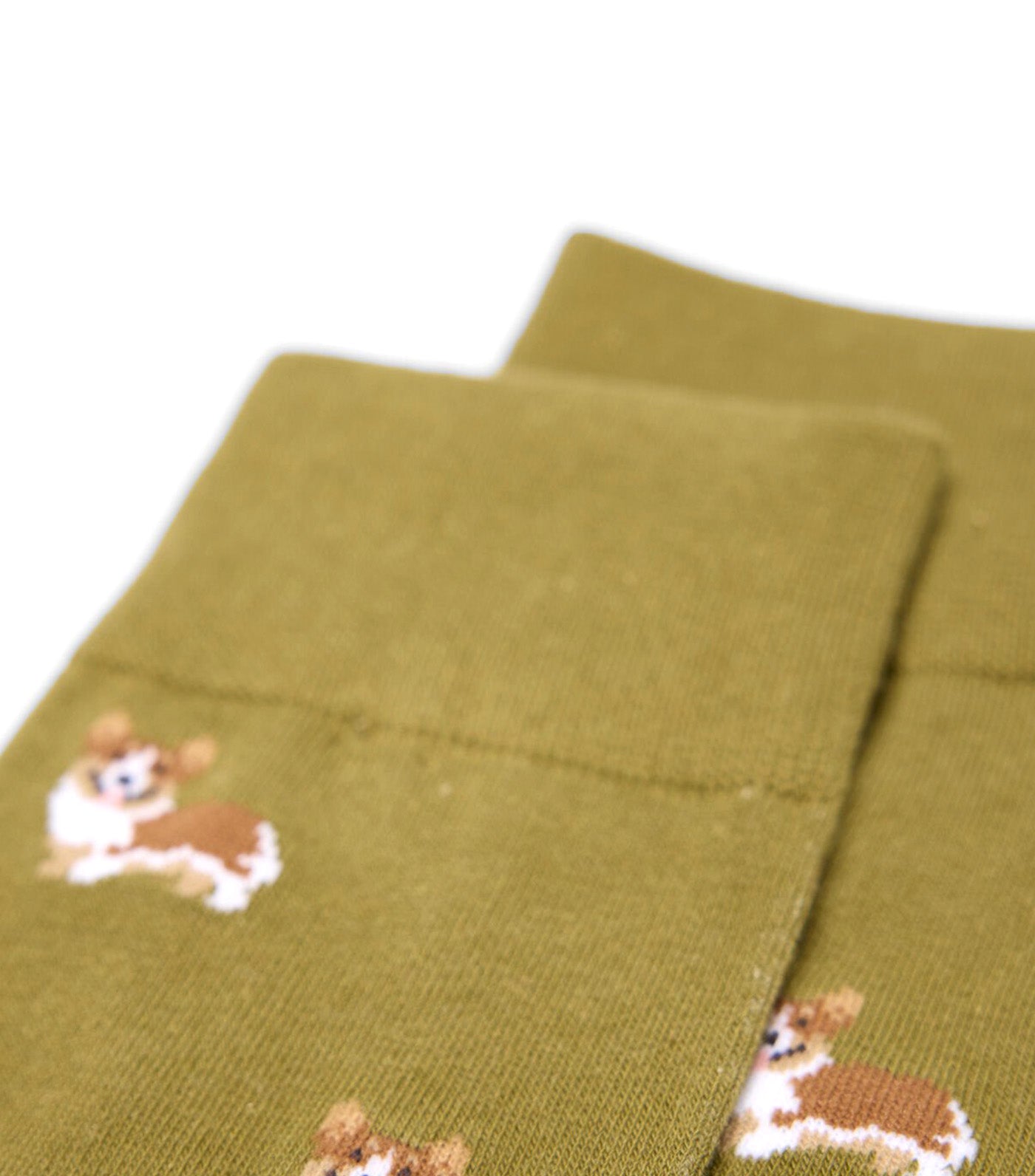 Corgi Dog Socks Khaki