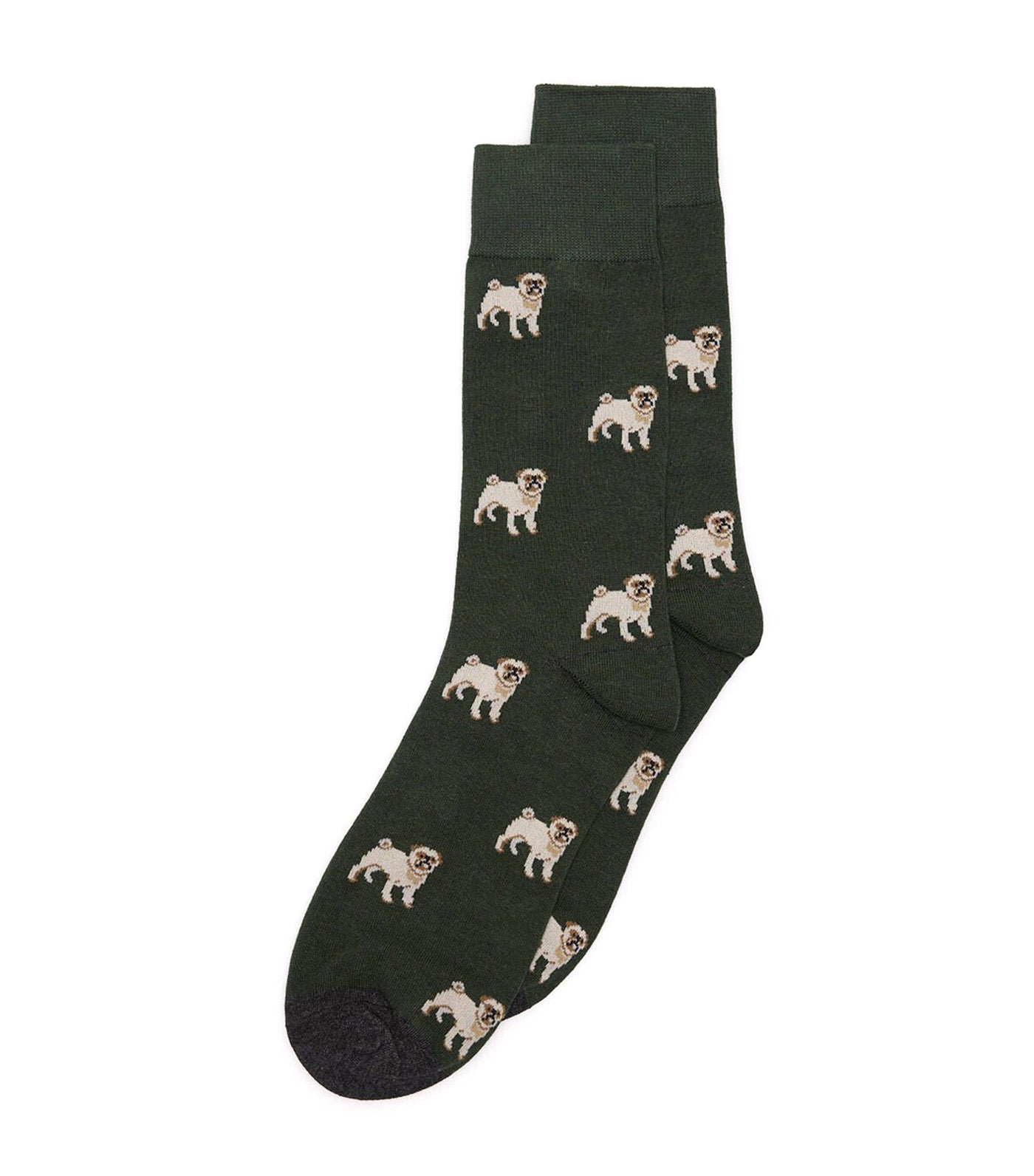 Pug Dog Sock Green