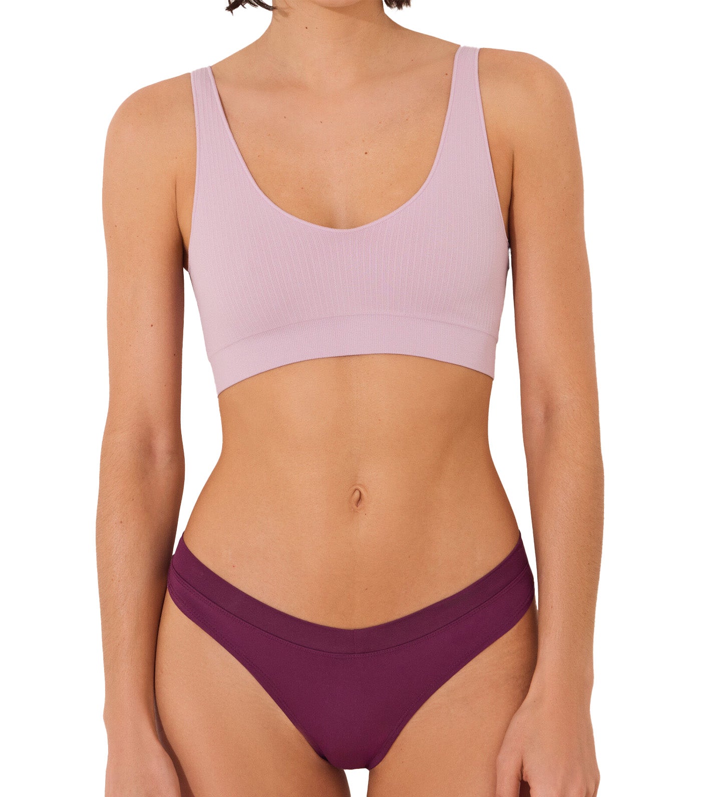 Gathered Microfiber Thong Red