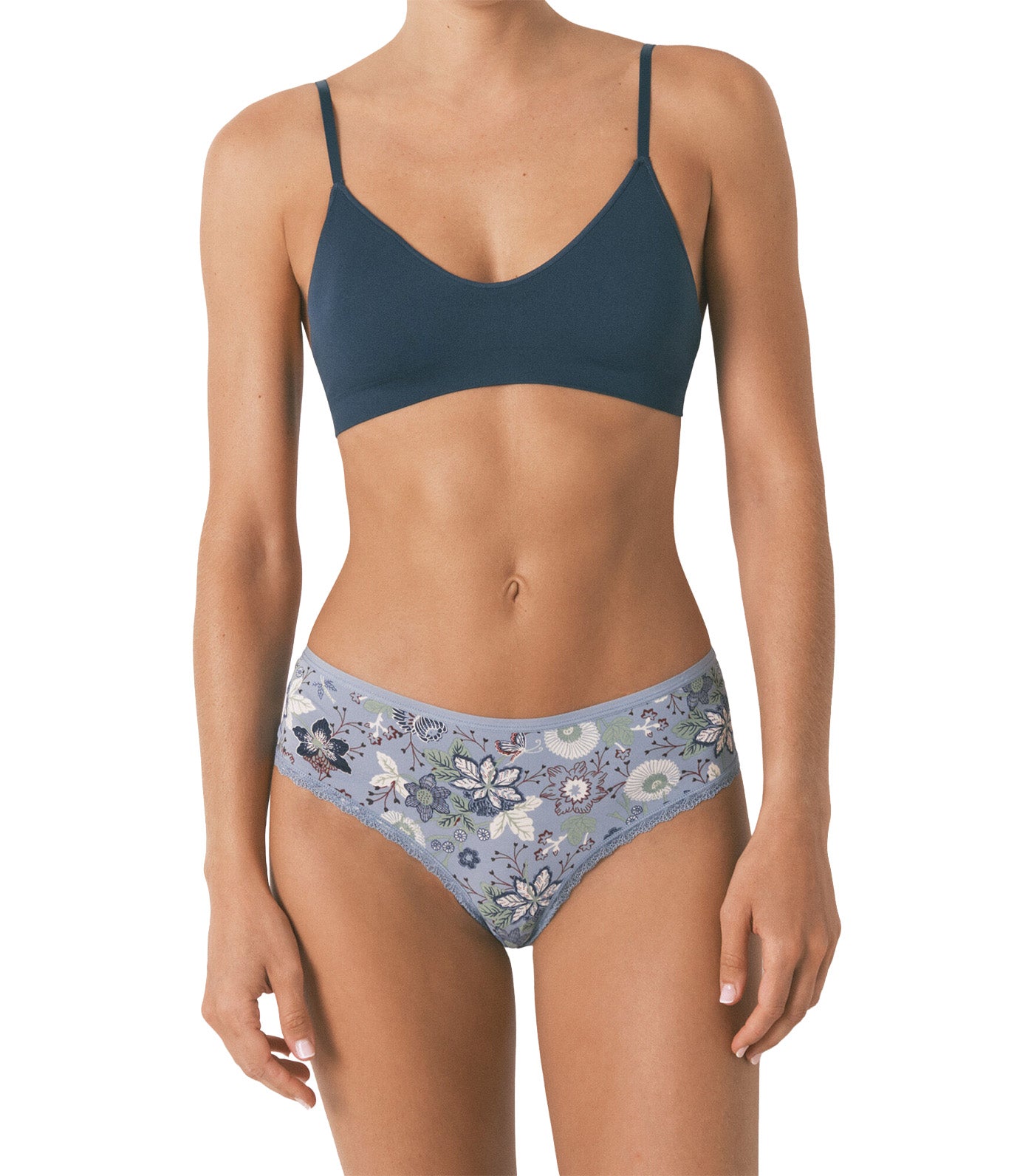 Printed Microfiber Brazilian Wide Panty Blue