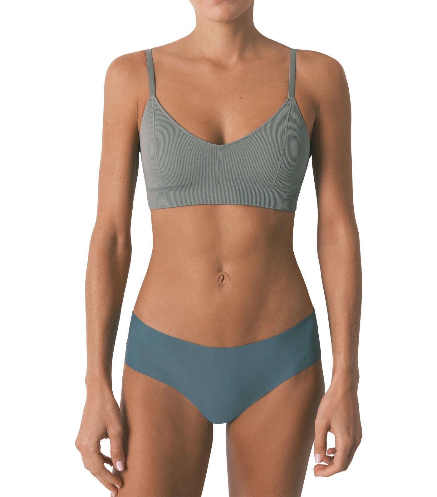 Classic Microfibre and Lace Panty Green
