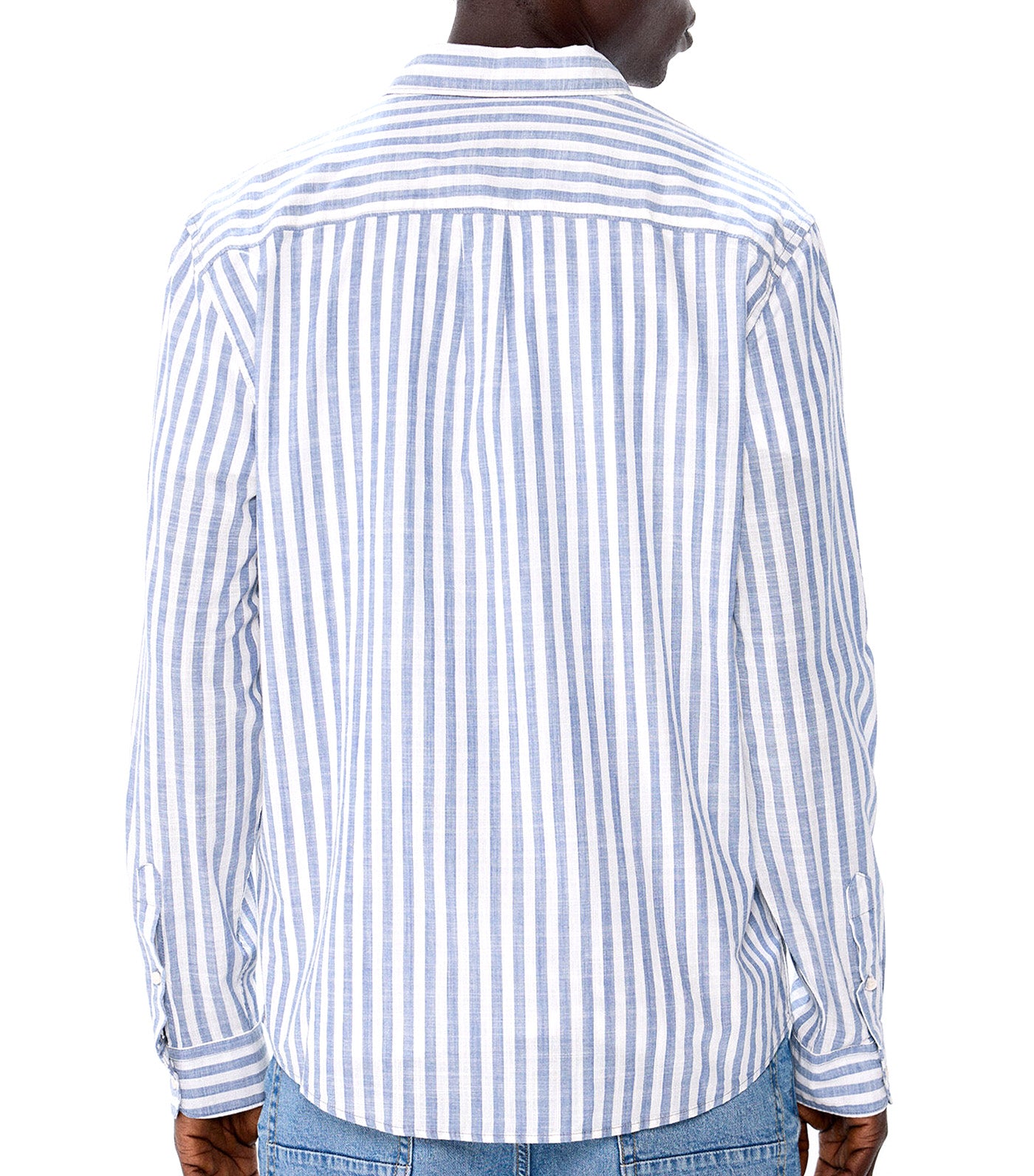 Light Striped Fabric Shirt
 Blue