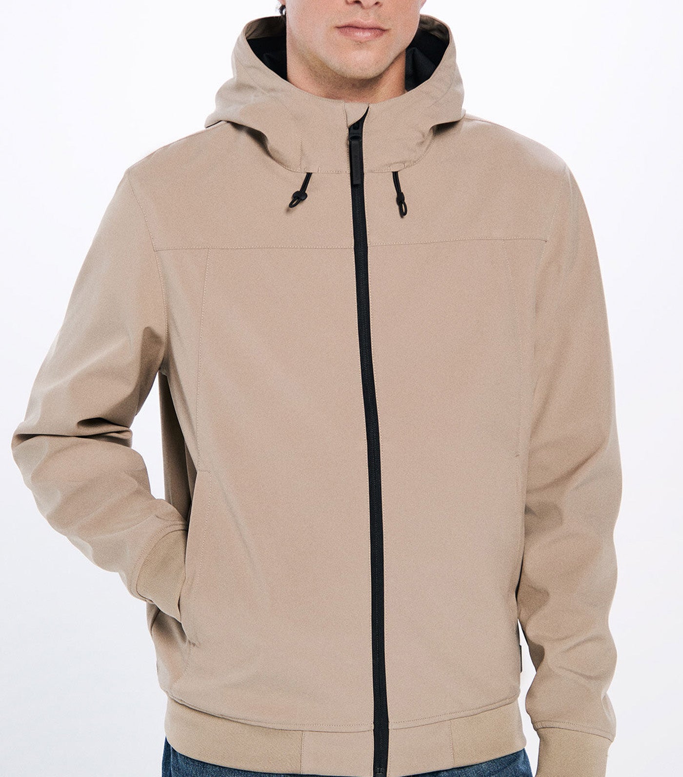 Hood Softshell Jacket Beige