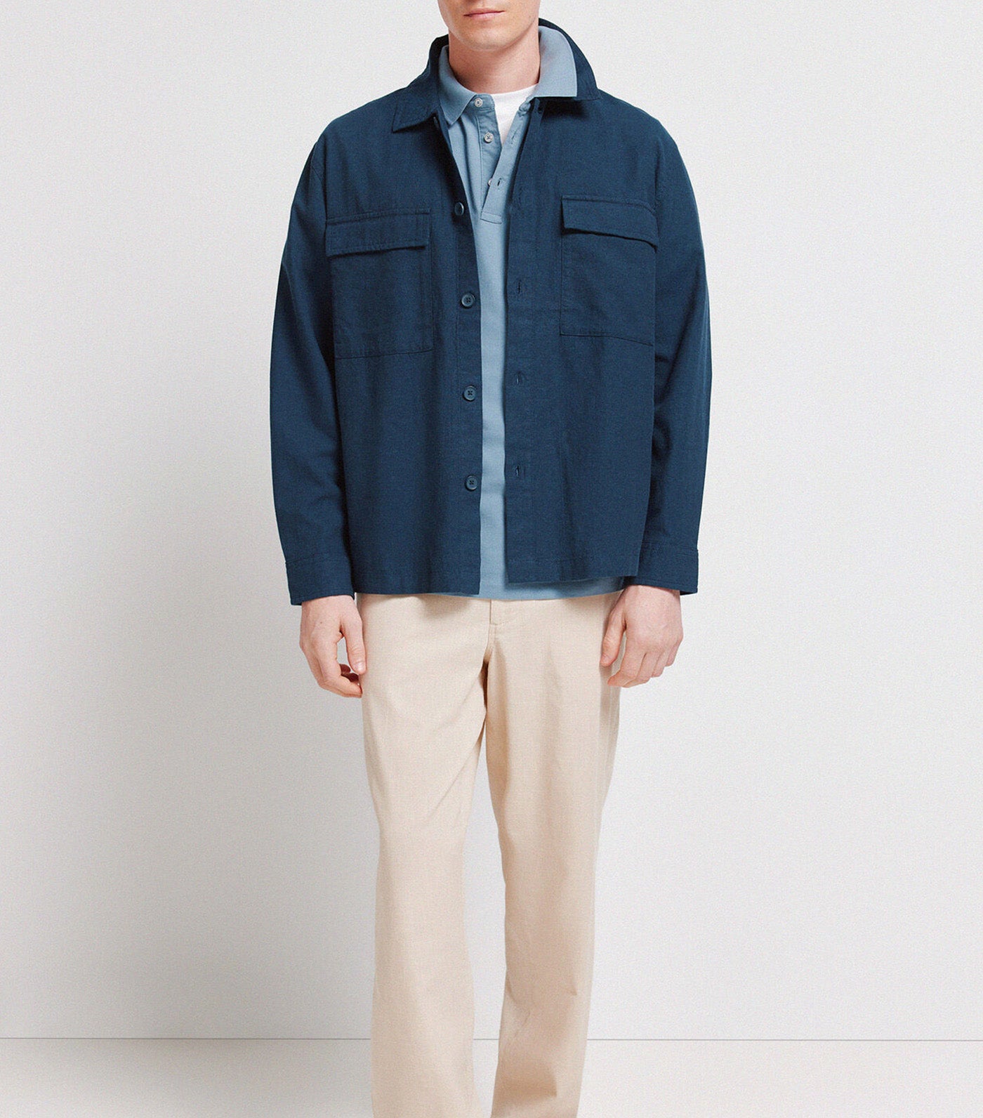 Springfield Linen Overshirt Dark Blue