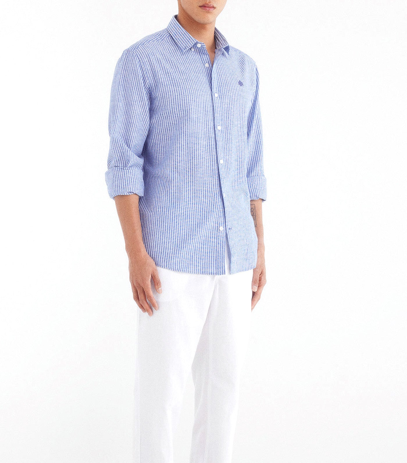Striped Linen Shirt Blue