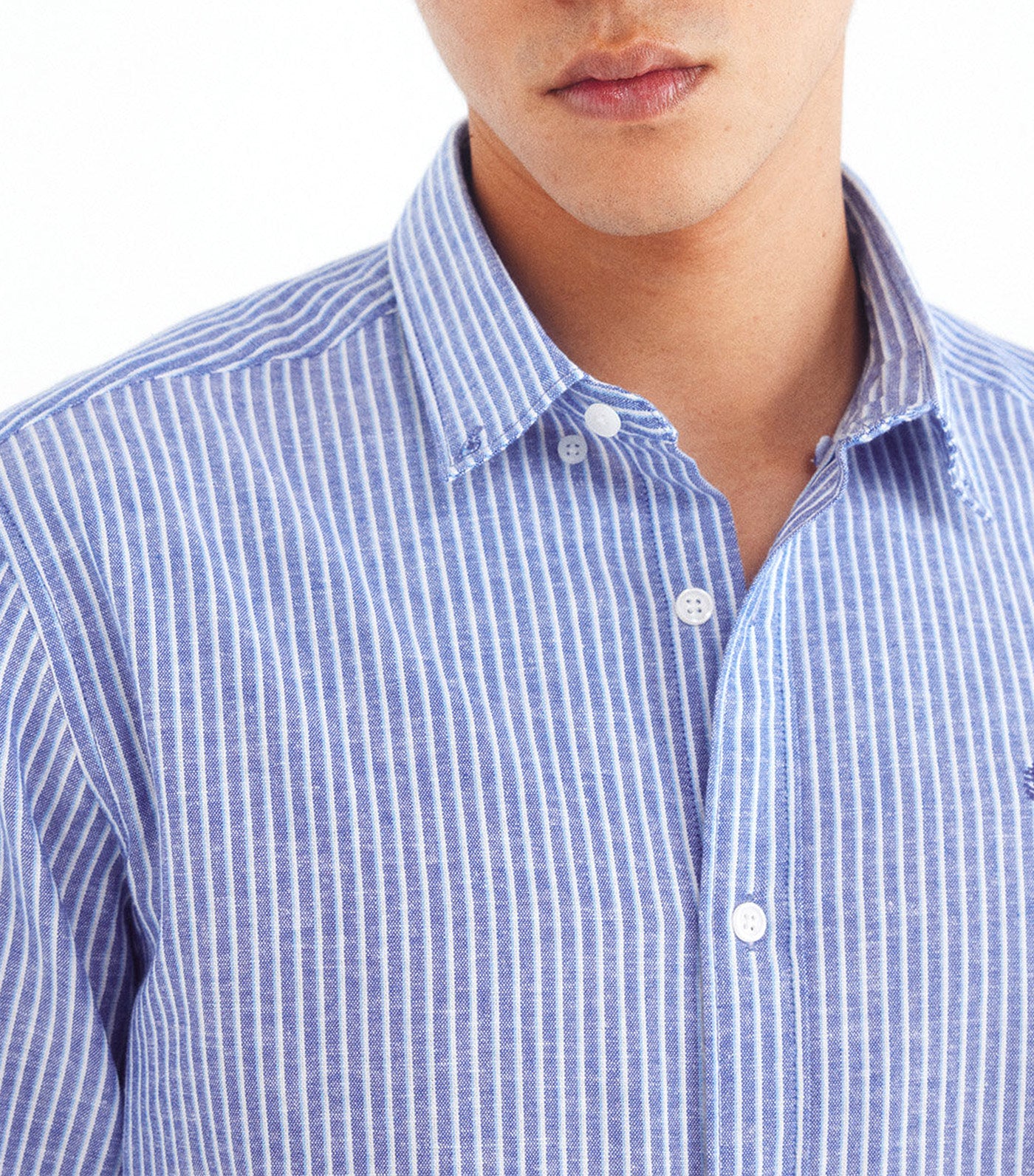 Striped Linen Shirt Blue