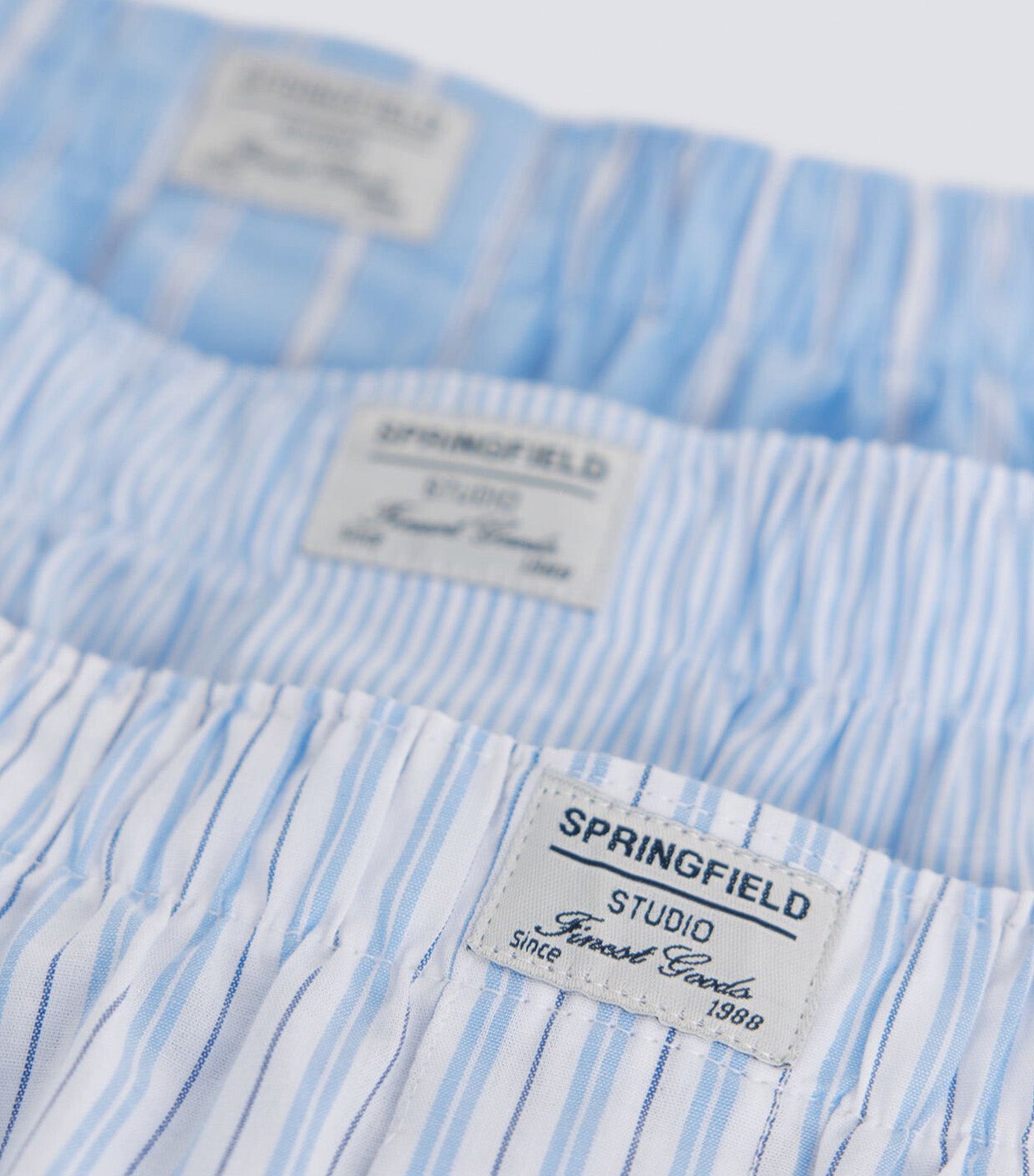 Pack of 3 Striped Briefs Light Blue
