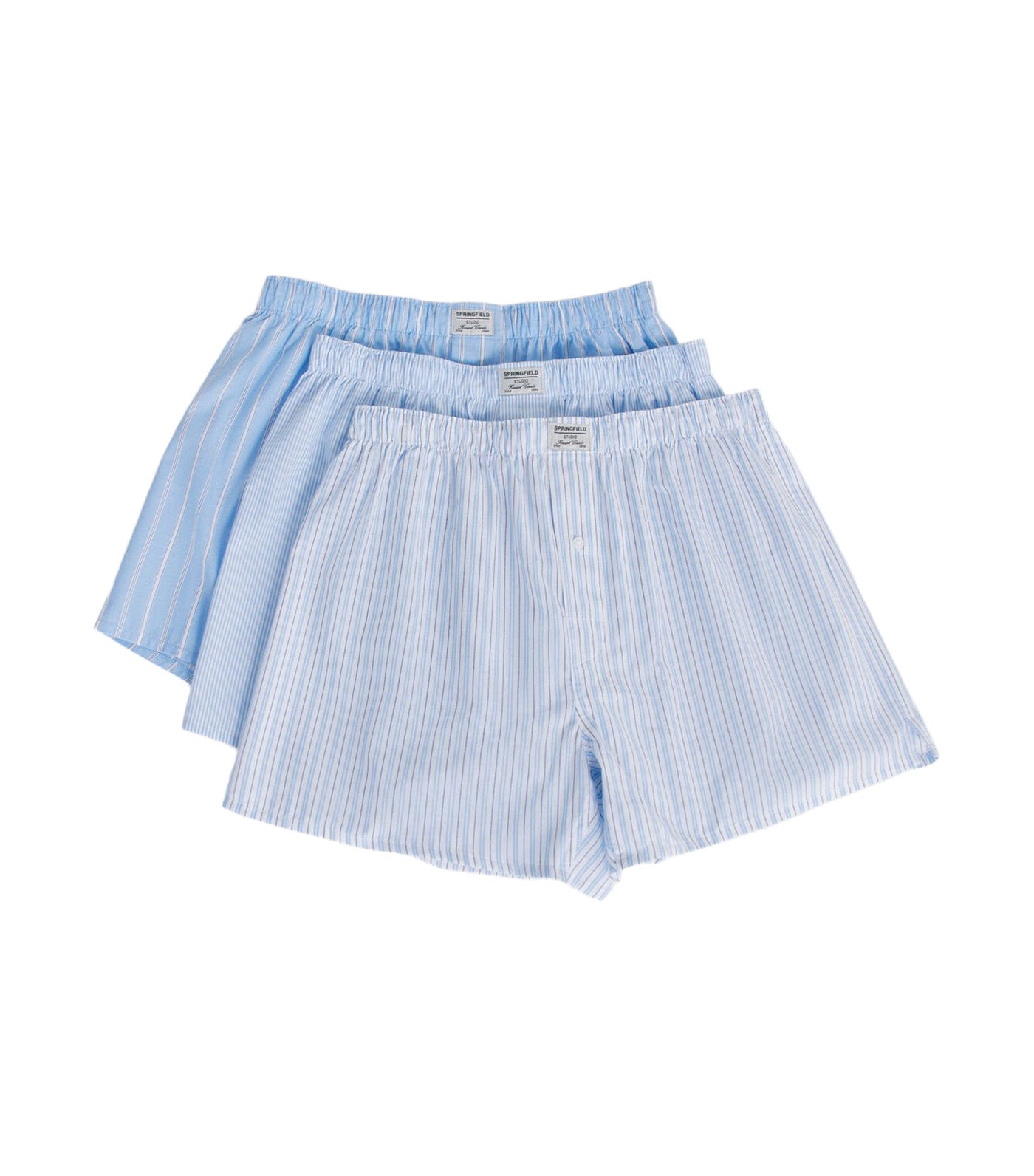 Pack of 3 Striped Briefs Light Blue
