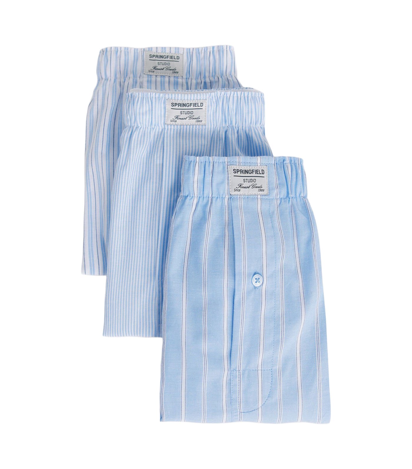 Pack of 3 Striped Briefs Light Blue